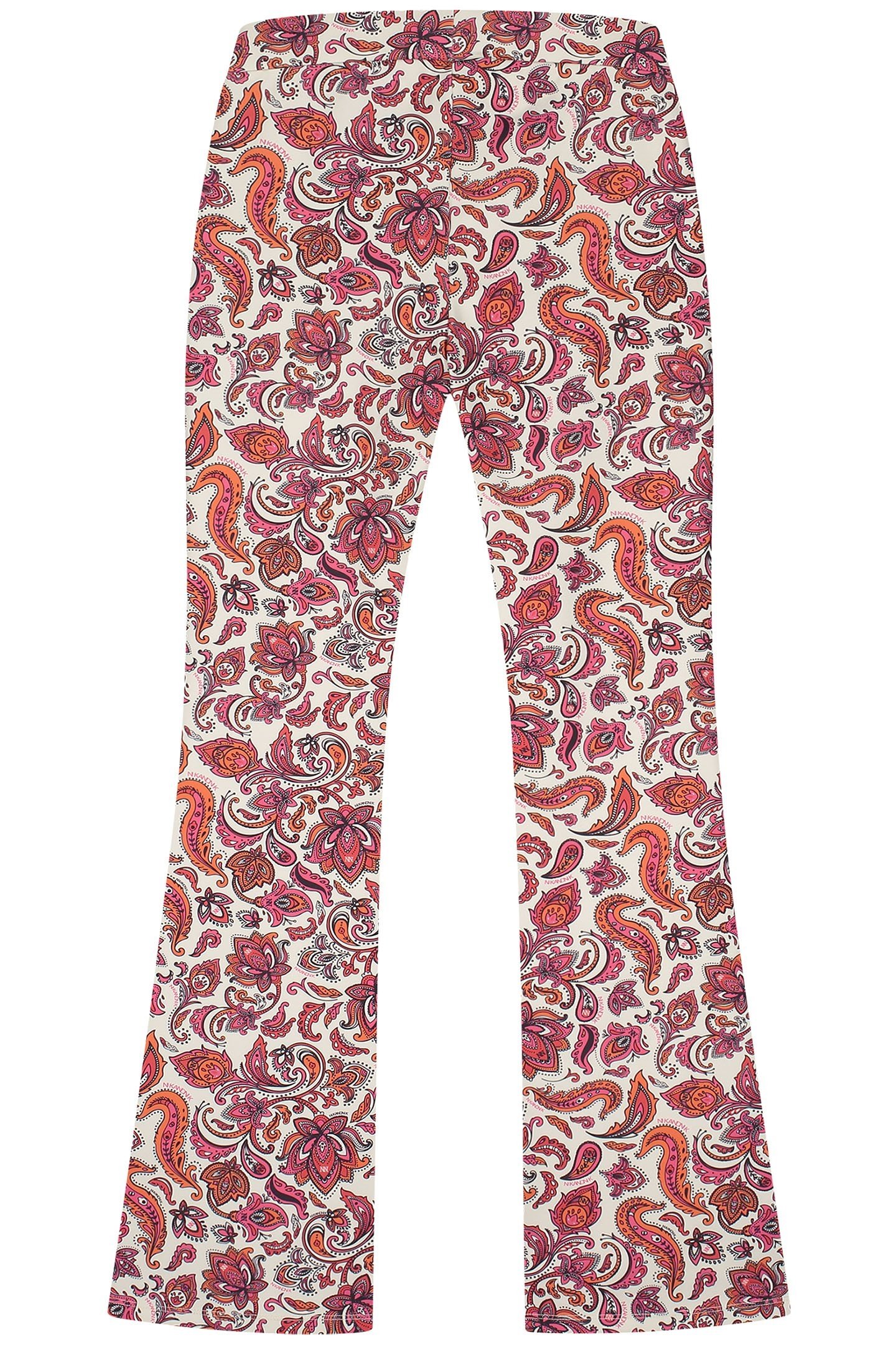 PRINTED FLARED PANTS VIBRANT ORANGE/FUCHSIA POP 3