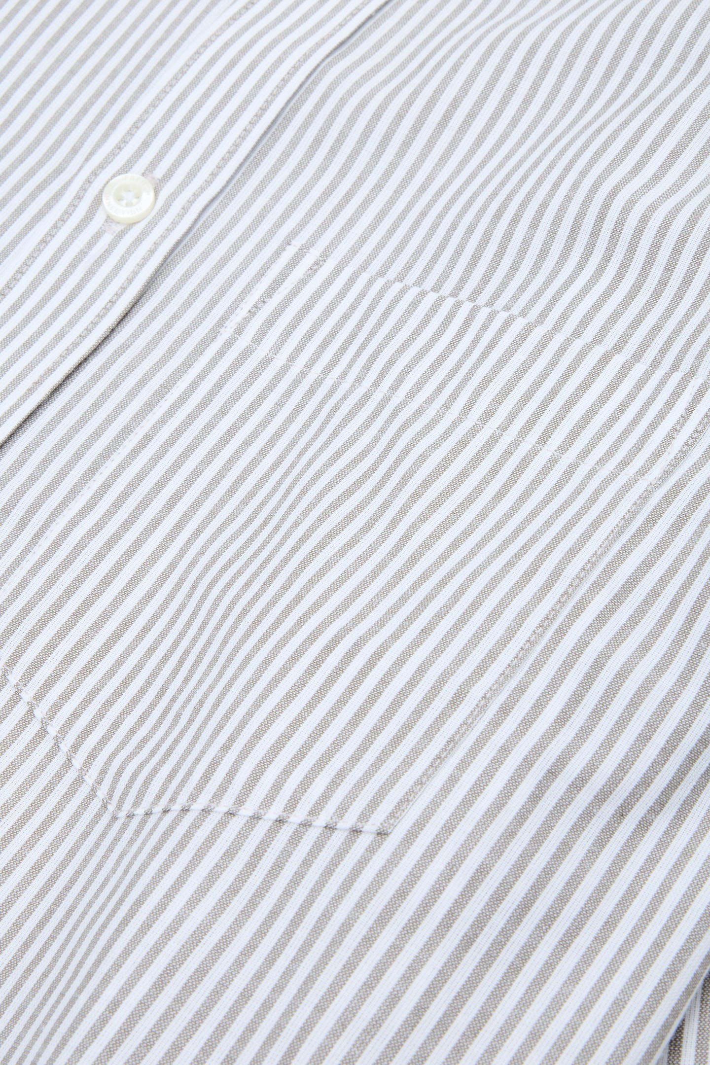 STRIPE POCKET LONG SLEEVE OXFORD SHIRT KHAKI/WHITE 3