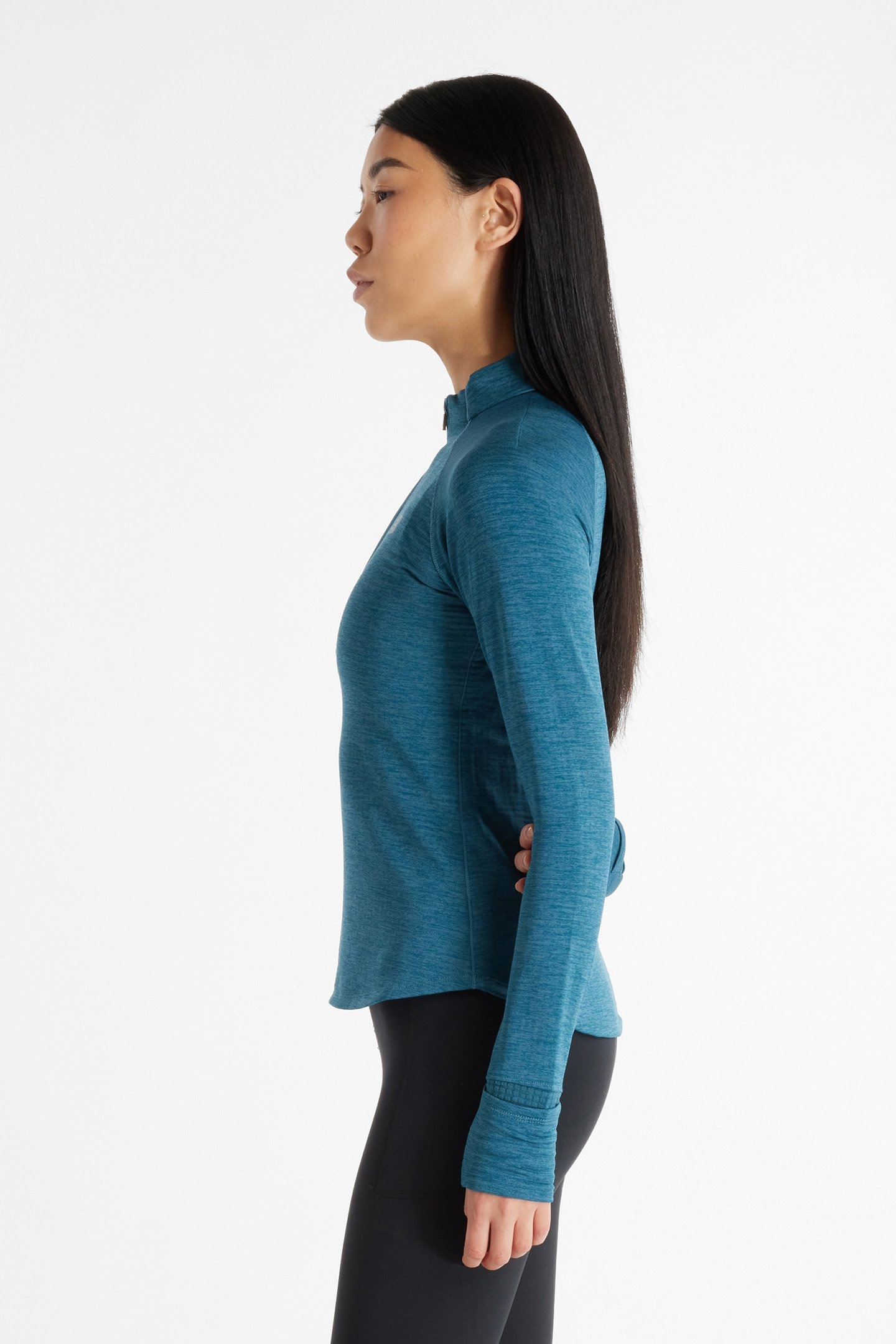 ATHLETICS HEAT GRID 1/2 ZIP TOP IN BLUE 4