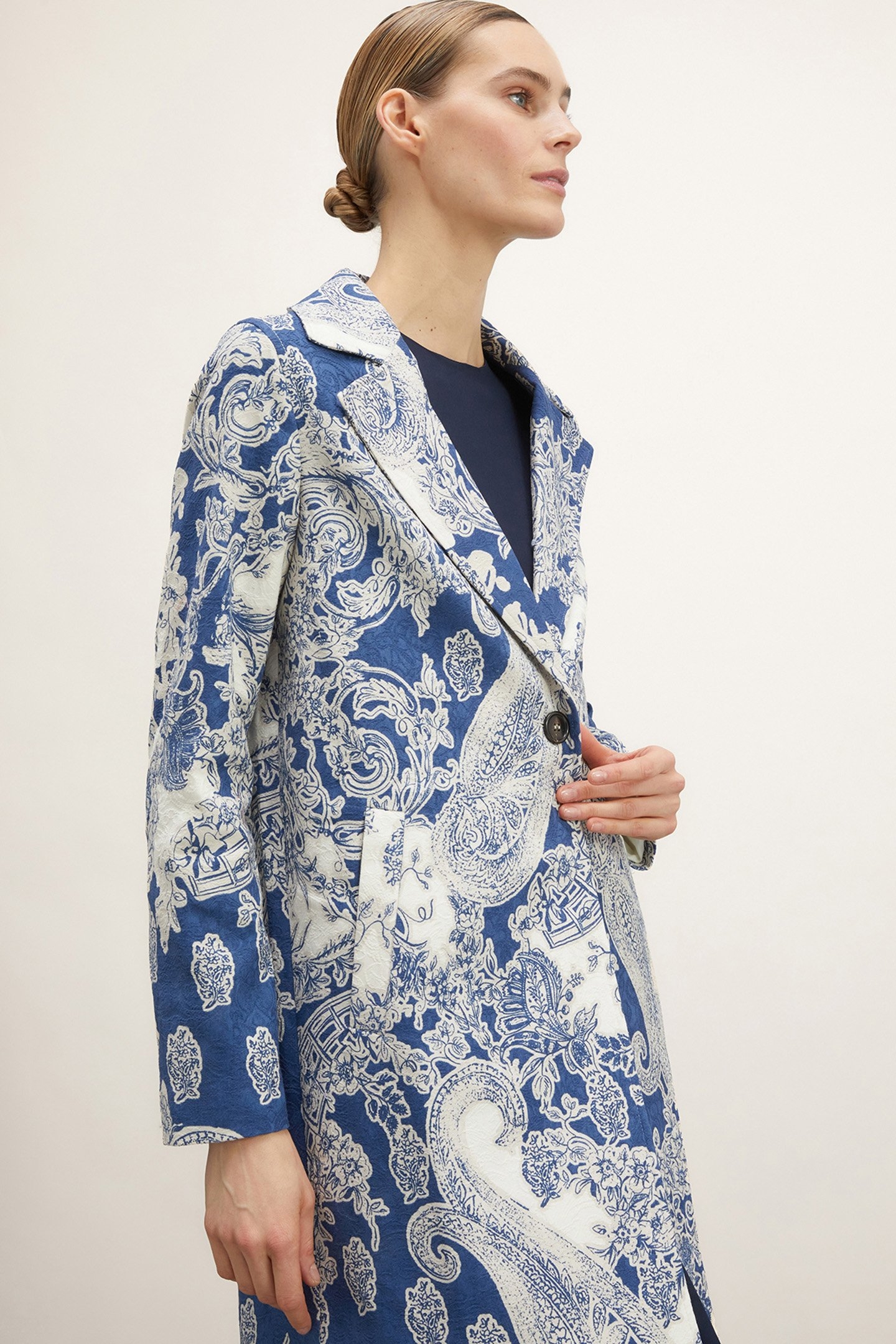 LIGHT JACQUARD COAT BLUE 5