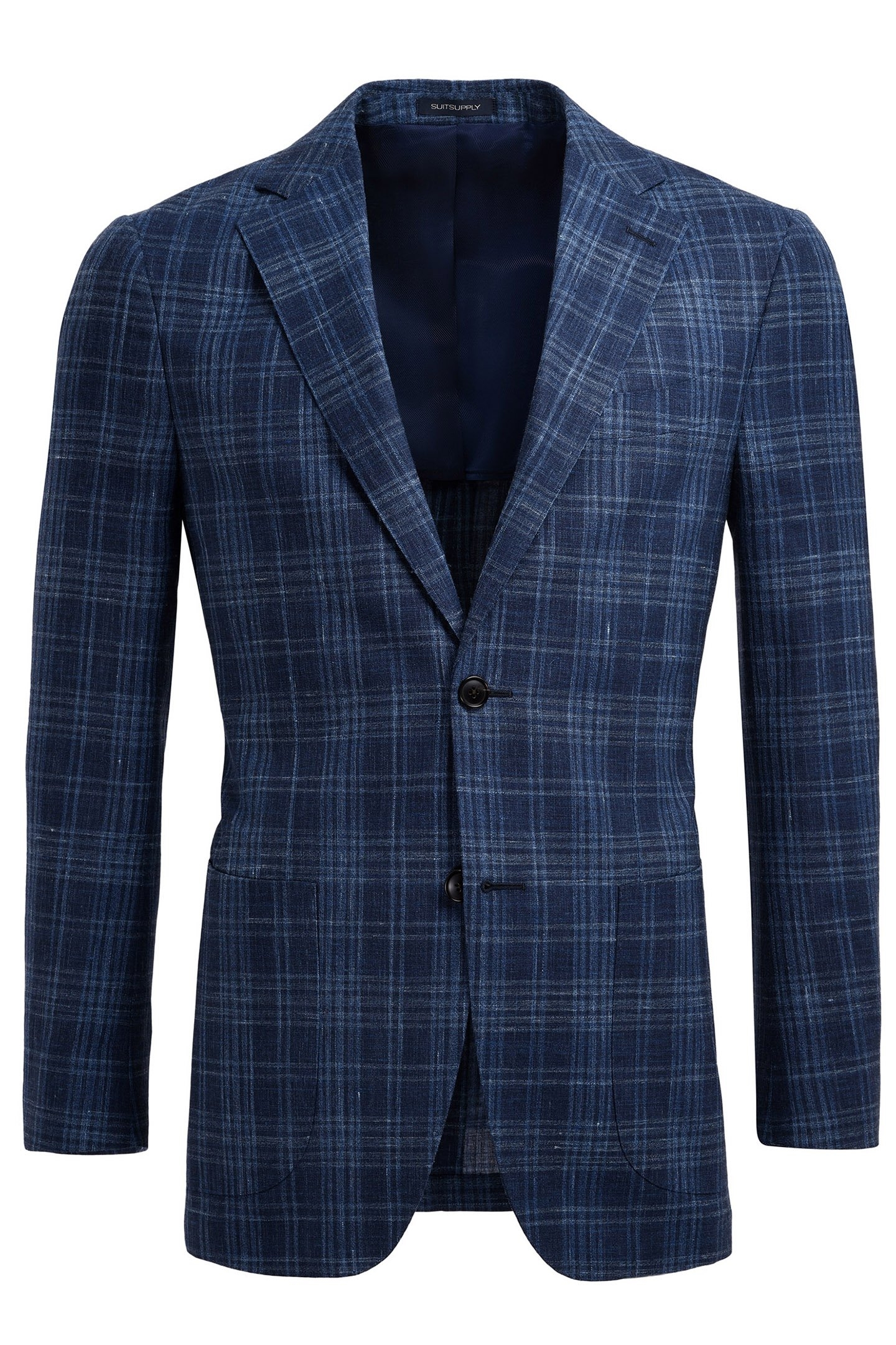 MID BLUE CHECKED TAILORED FIT HAVANA BLAZER MID BLUE 4