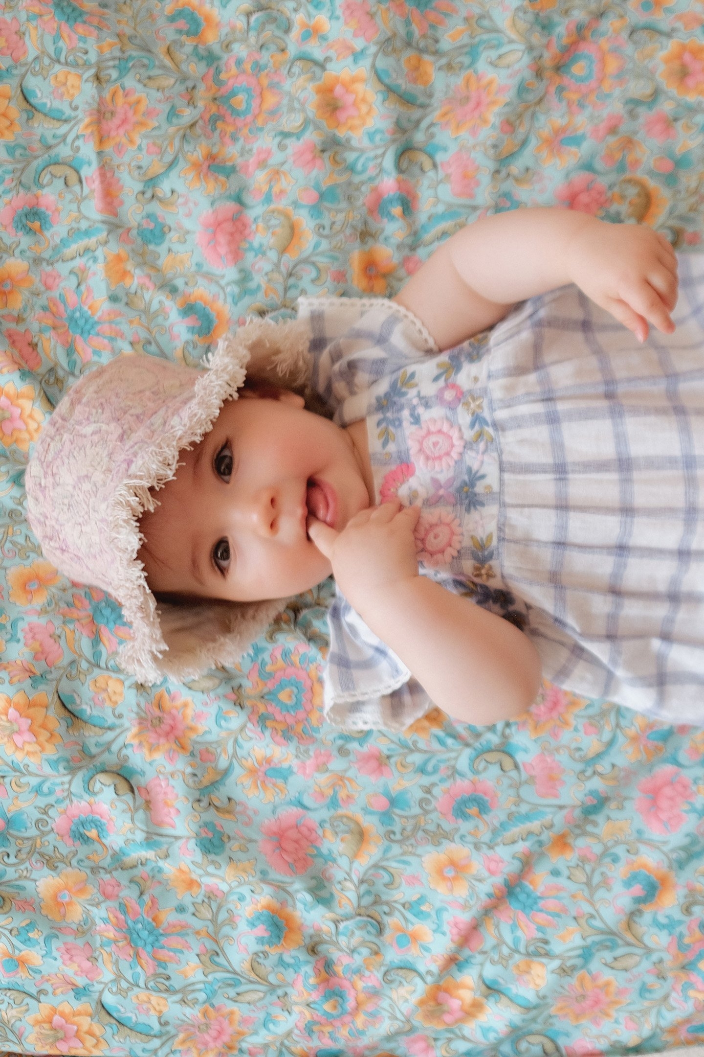 SUN HAT LAJIK PINK DAISY-CREAM 5