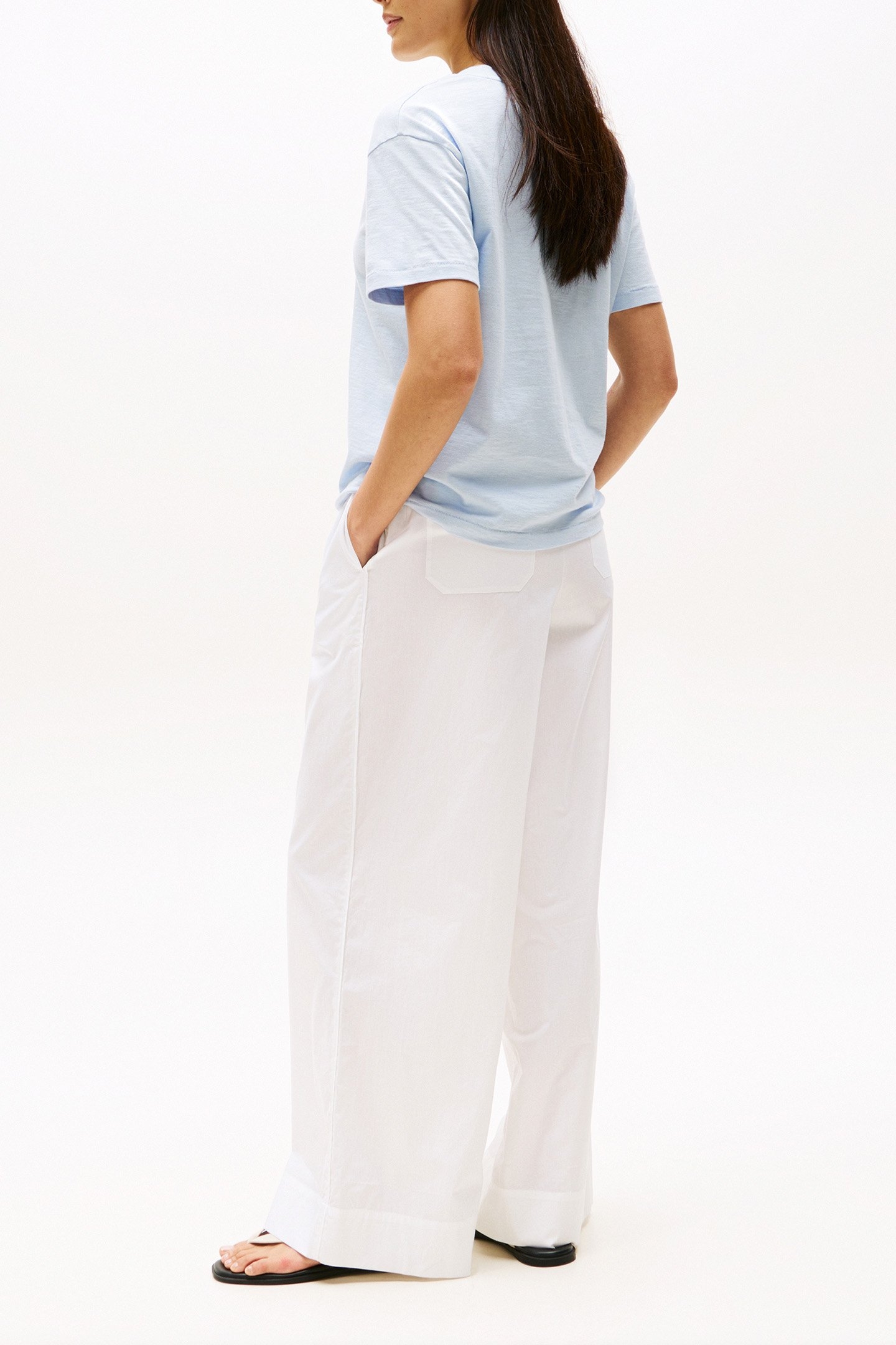 SLUB V-NECK TEE RELAXED FIT BREEZY BLUE 3