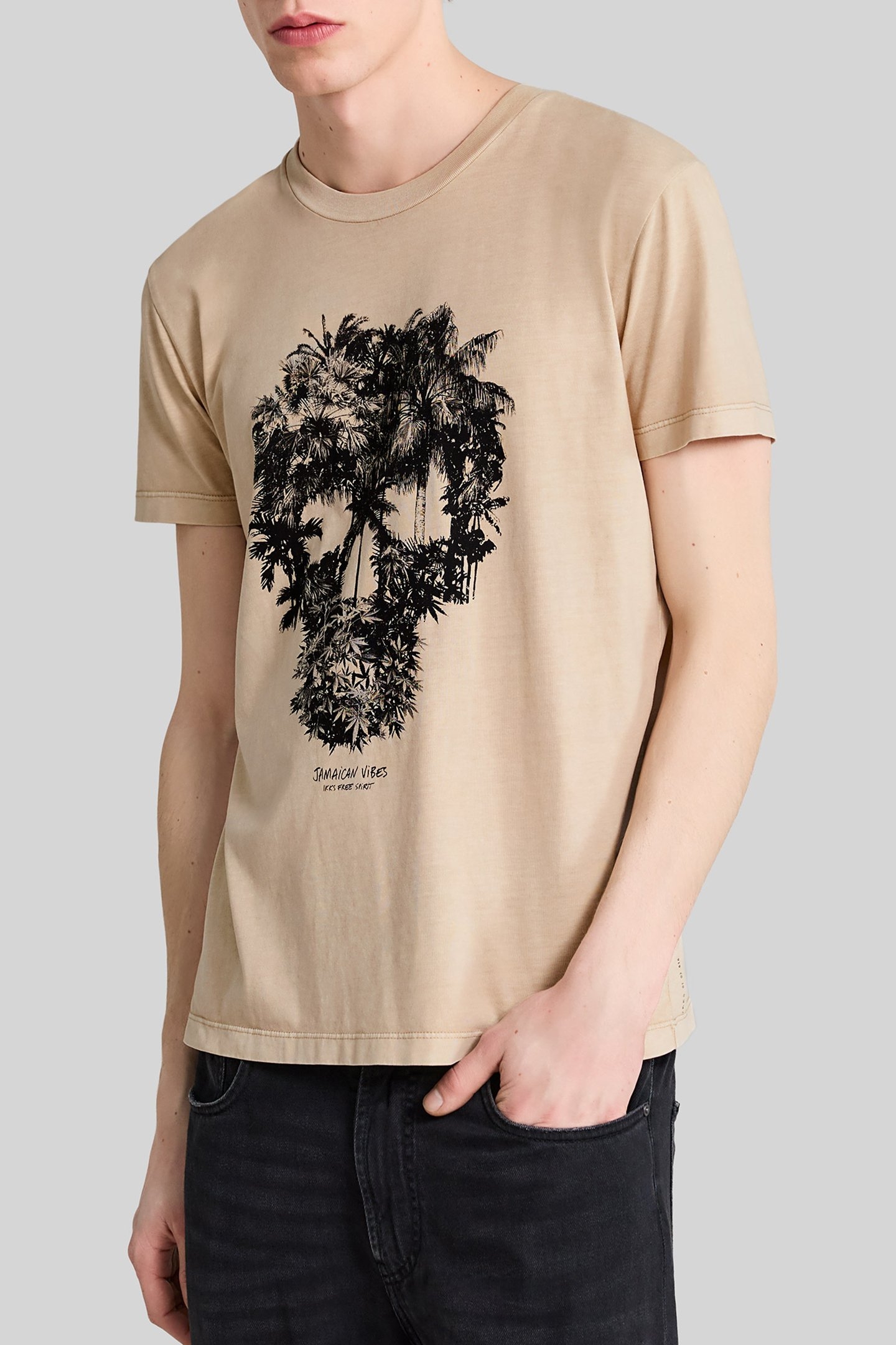 SAND T-SHIRT WITH PALM TREE-SKULL IMAGE 1
