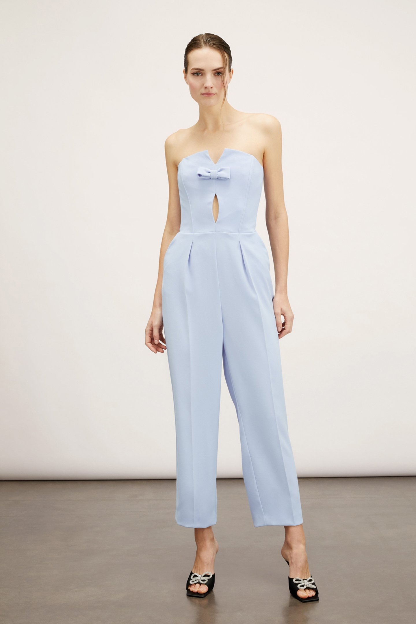 LONG BUSTIER JUMPSUIT WITH BOW LIGHT BLUE 1