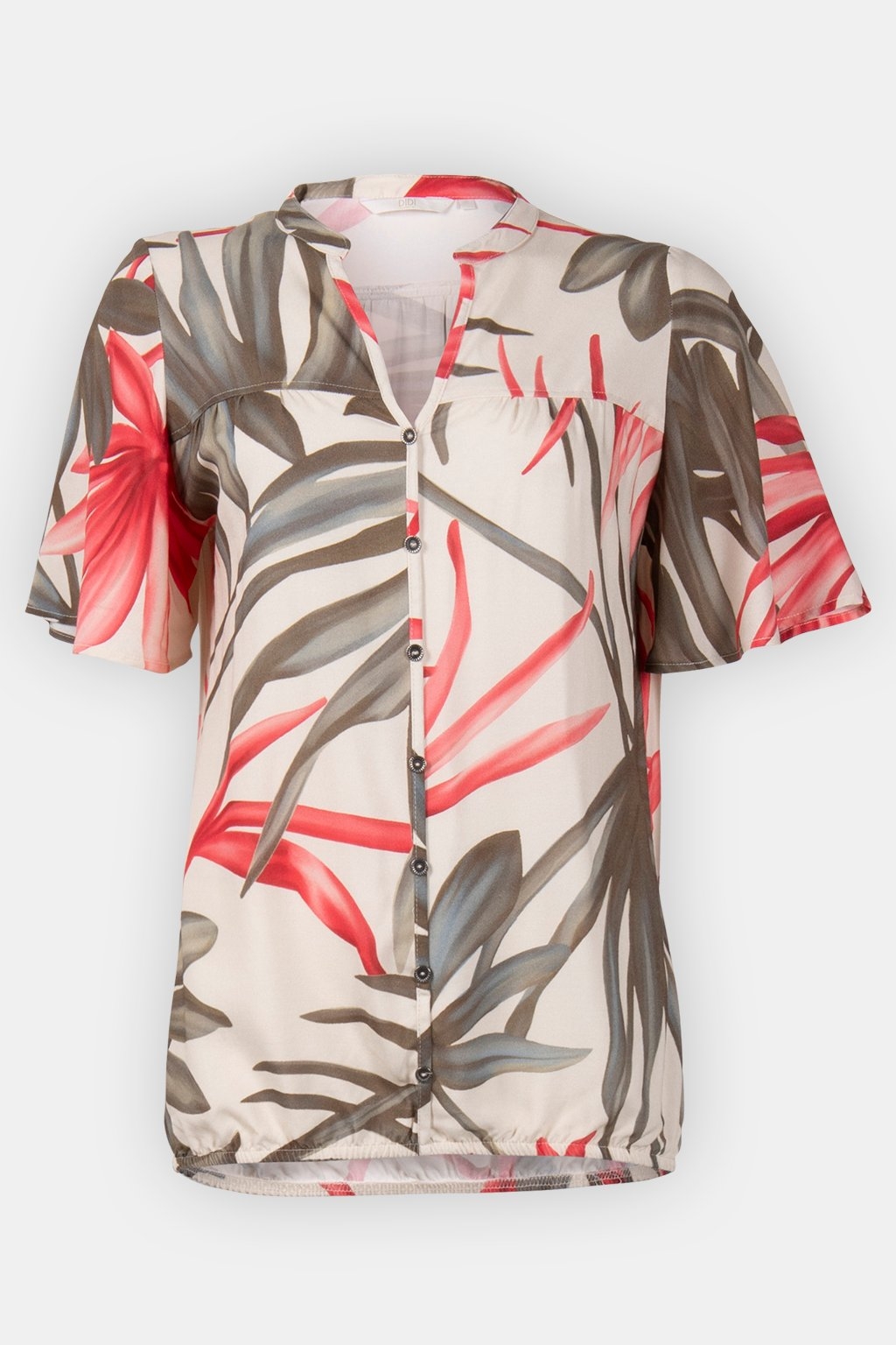 SHORT SLEEVE BLOUSE CARRY OFFWHITE WITH YUCCA PRINT 3