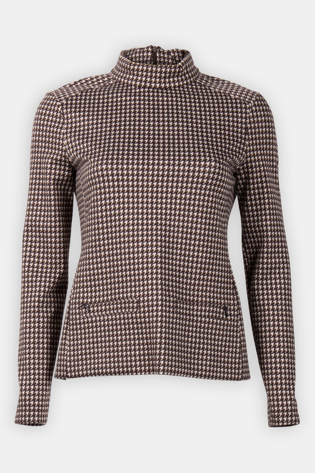 TOP PIED DE POULE LONG SLEEVE WENGÉ 3