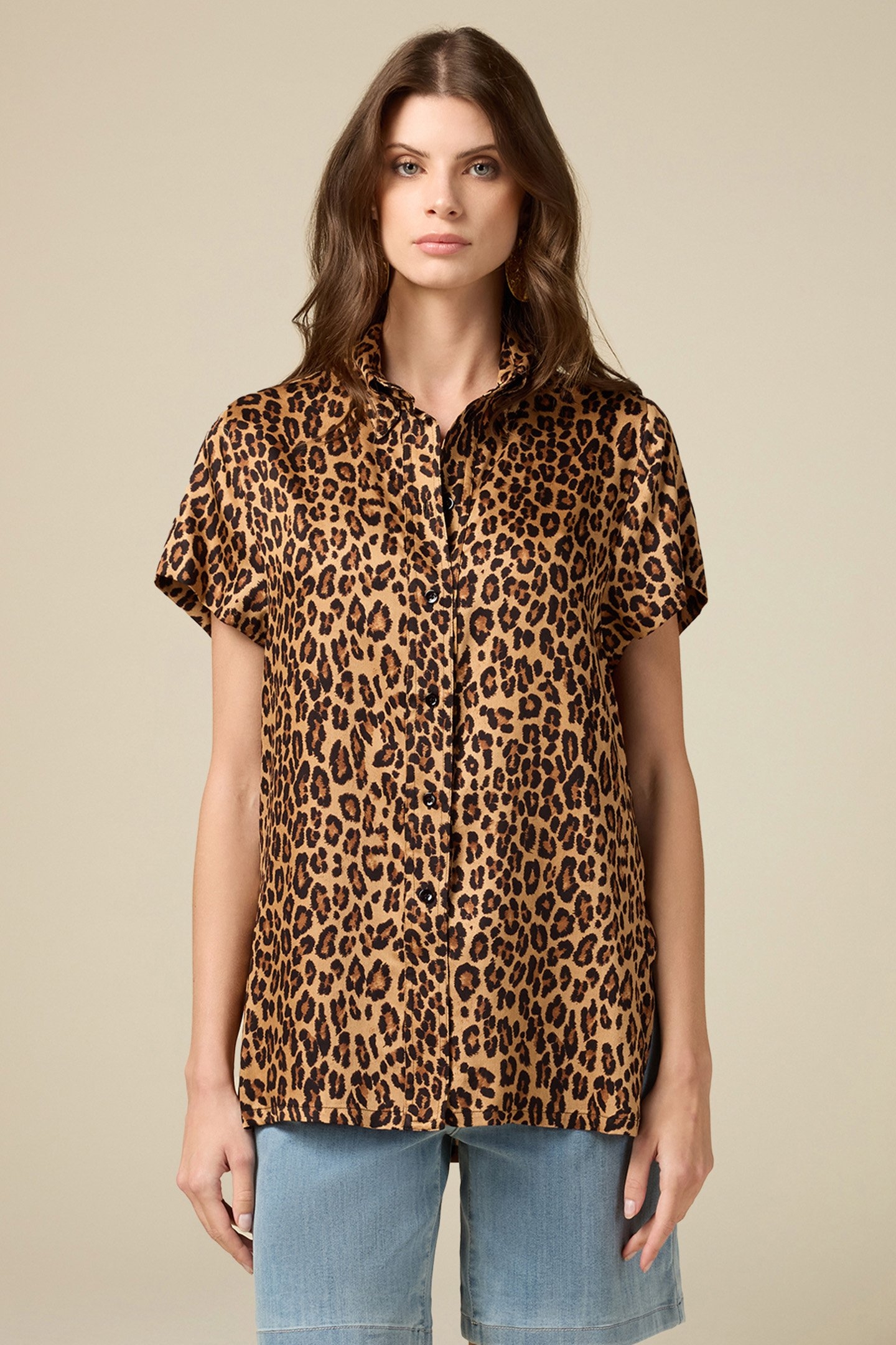 VISCOSE ANIMAL PRINT SHIRT NATURAL 1