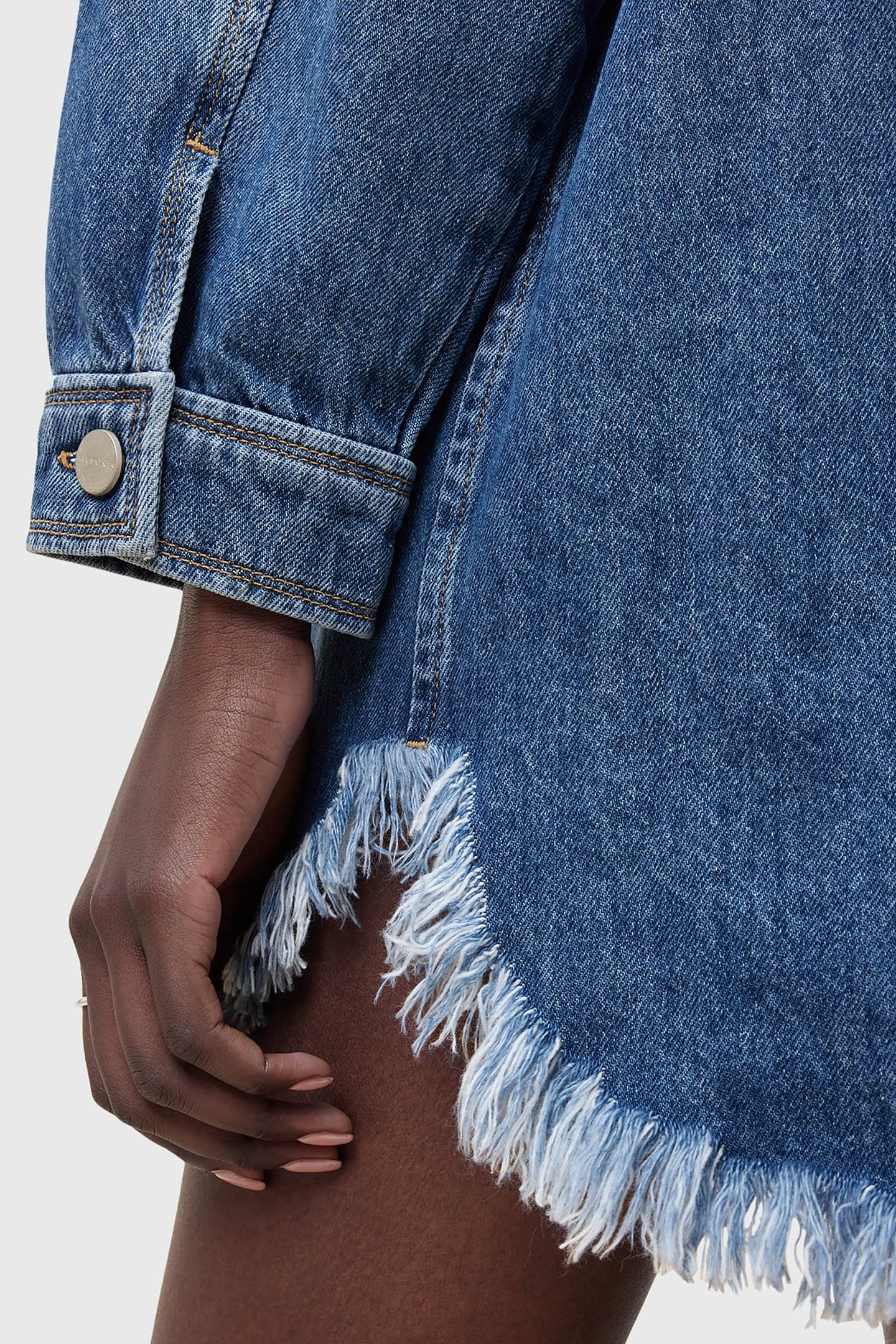 FAYE SNAP DRESS MID INDIGO 8