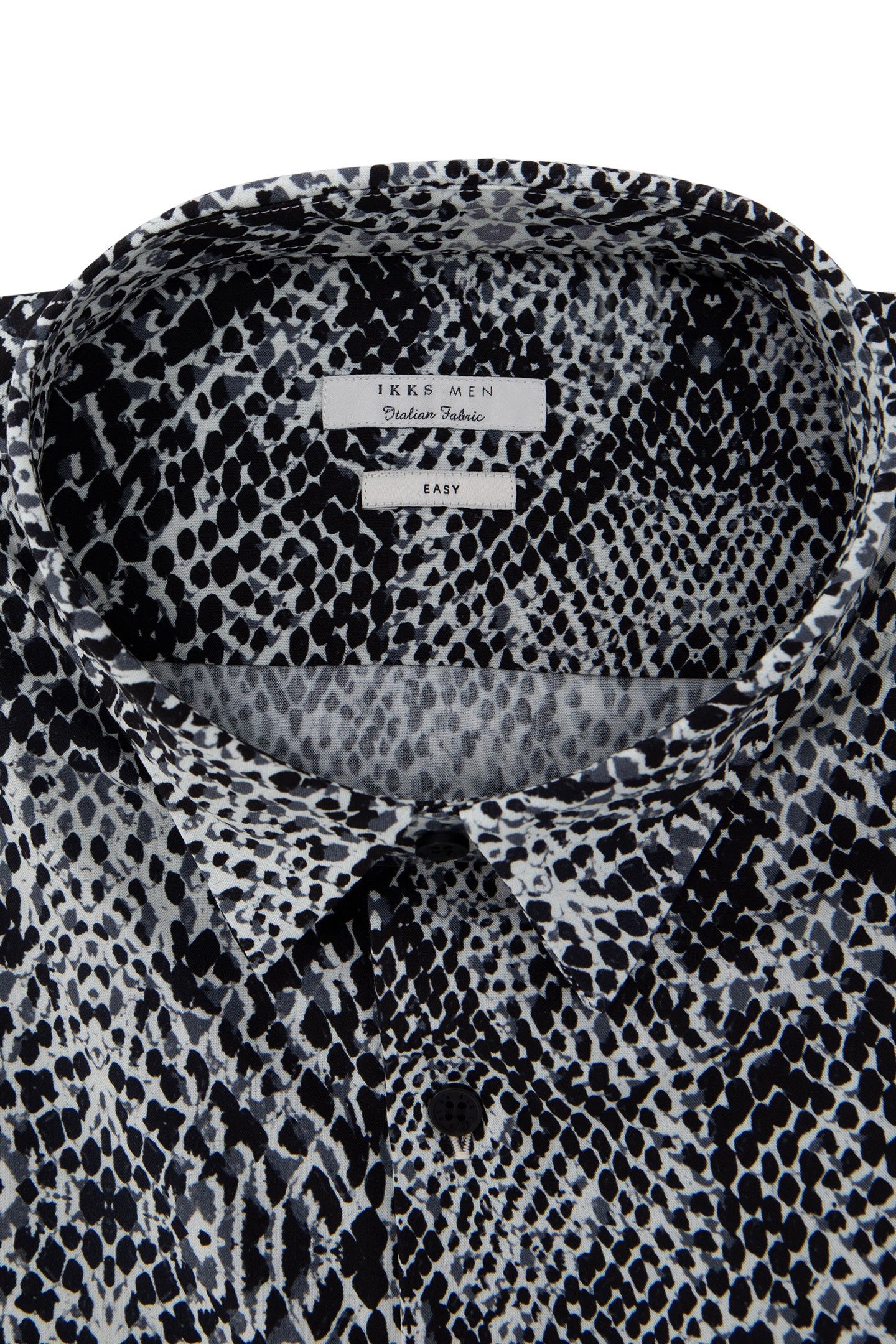 BLACK REGULAR SHIRT LENZING™ ECOVERO™ PYTHON EFFECT 3