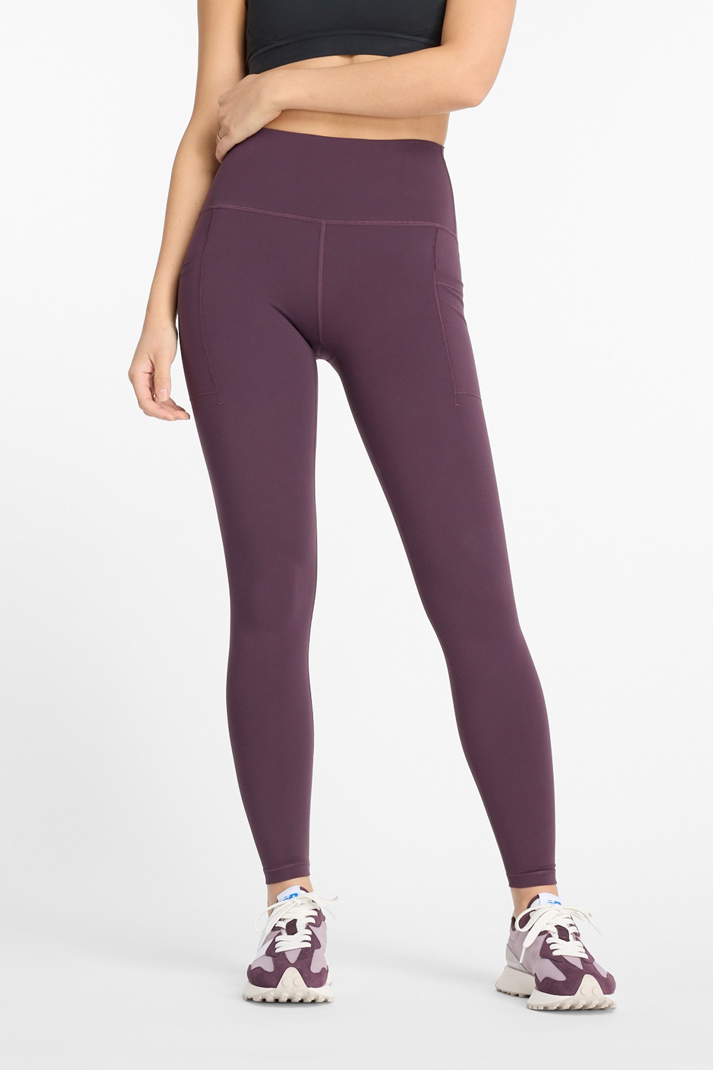 SLEEK POCKET HIGH RISE LEGGING IN PLUM 1