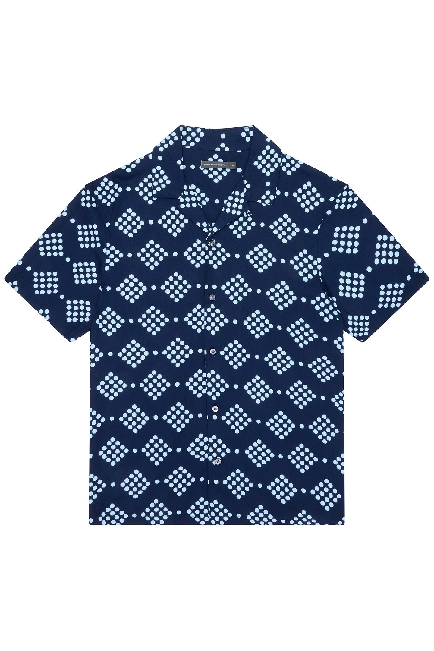 DOT VISCOSE REVERE SHORT SLEEVE SHIRT MARINE 1