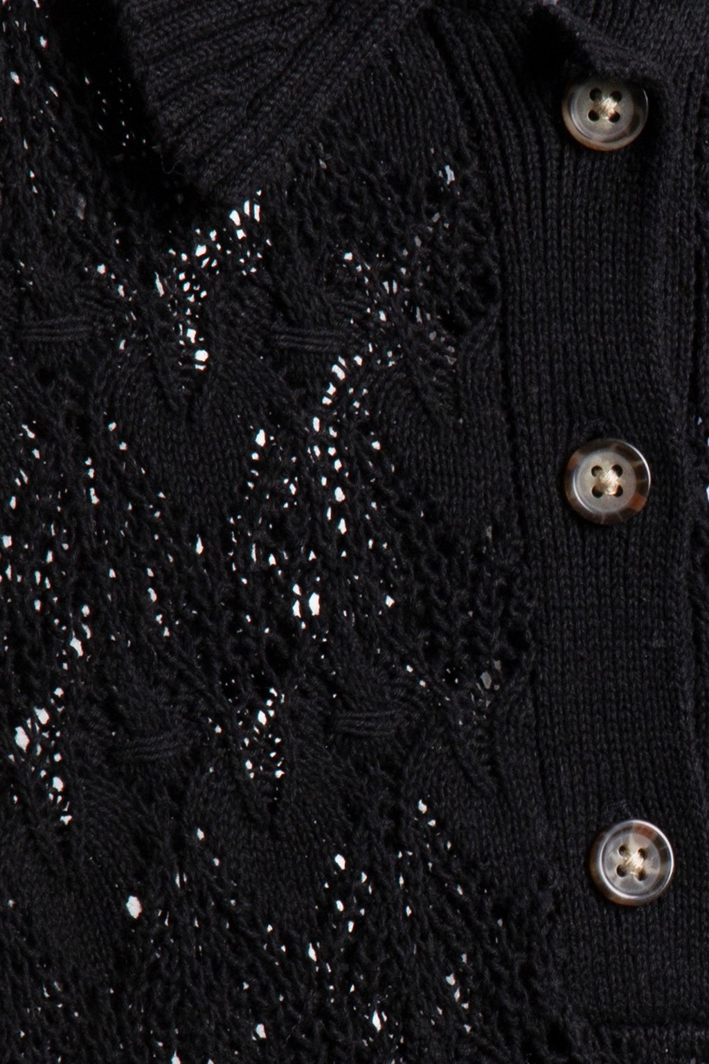 CROCHET KNIT POLO BLACK 5