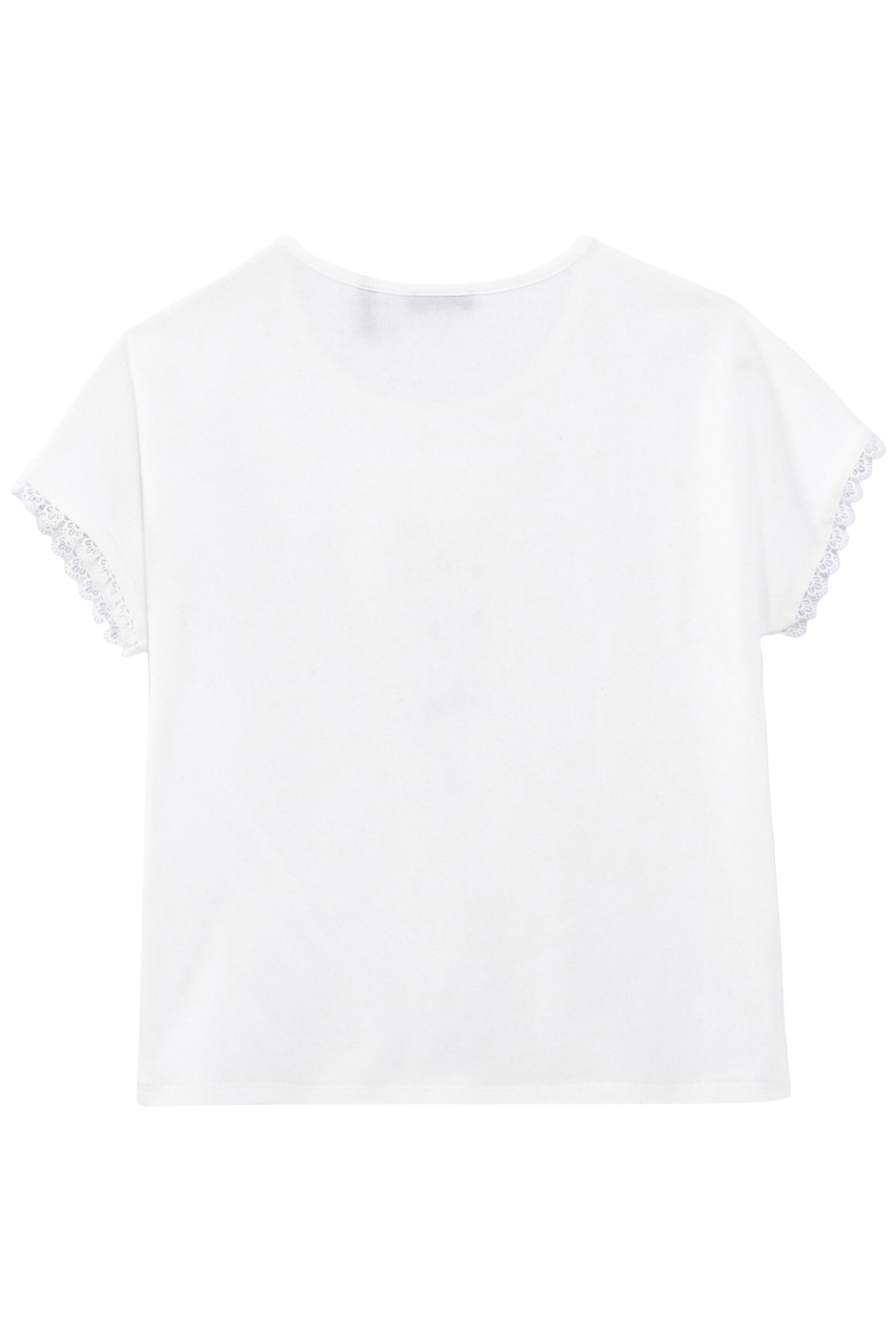 GIRLS' OFF-WHITE T-SHIRT WITH FLOWERS-ICE CREAM CONE 2