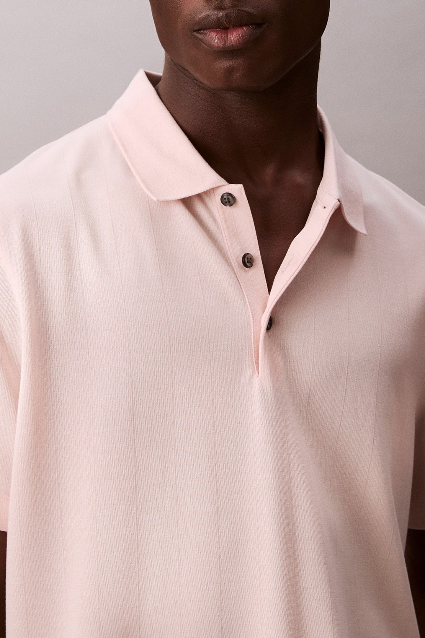 SS STRIPE STRECH JAQUARD POLO SILVER PEONY 5