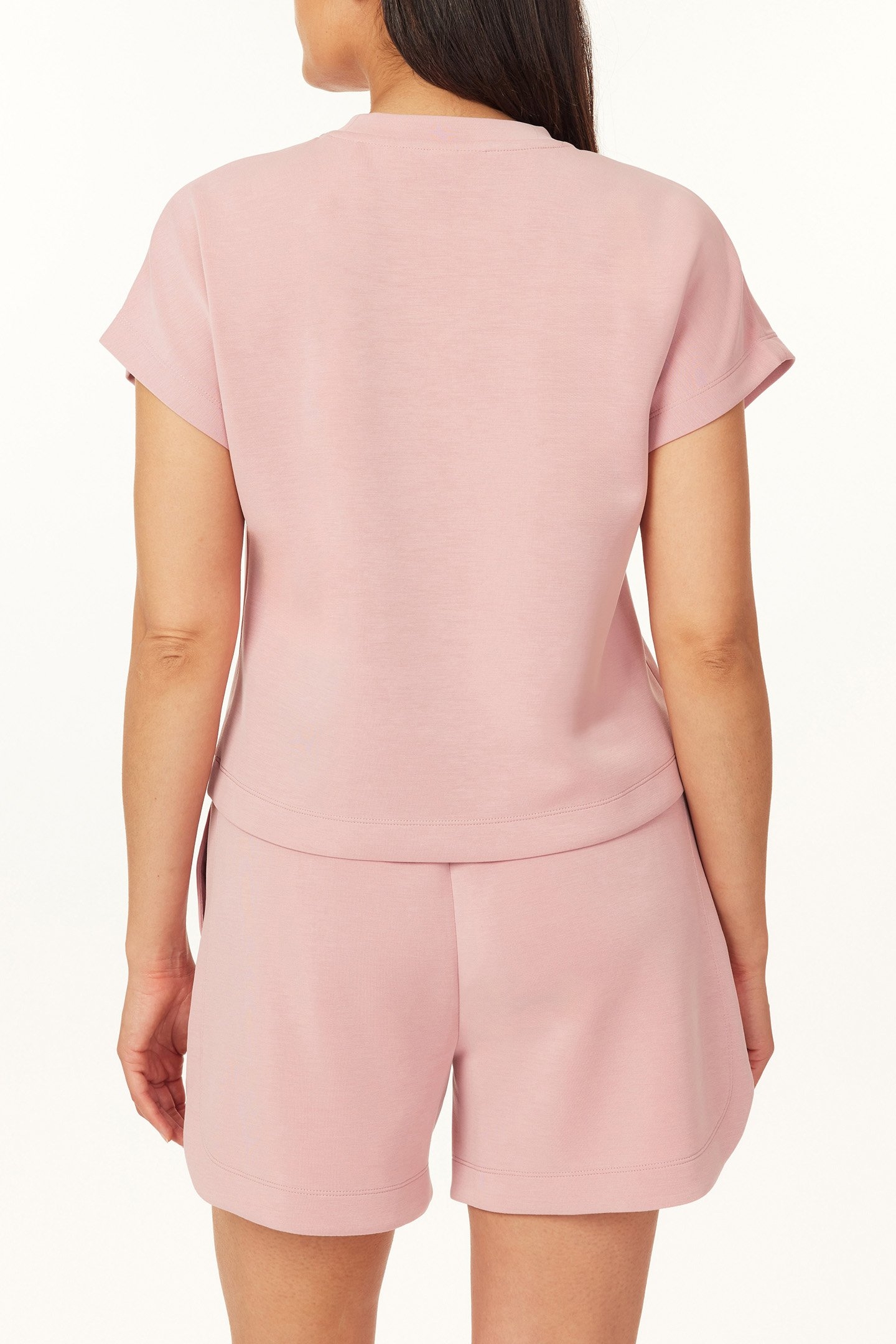 CURVED SLEEVE TEE DUSTY ROSE 2