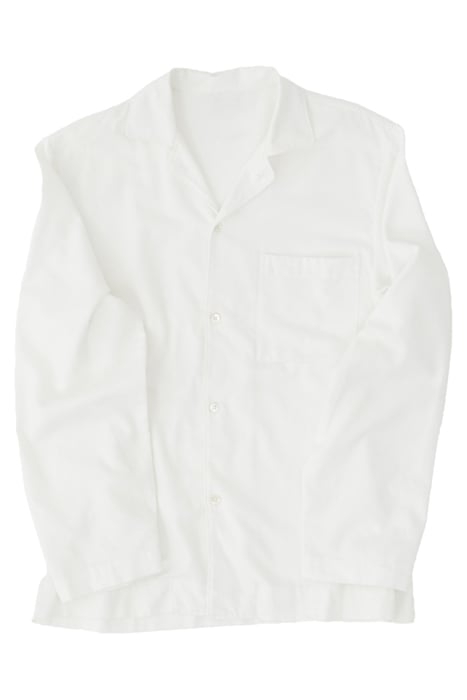 UNISEX FLANNEL, PYJAMAS SHIRT CREAM WHITE 2