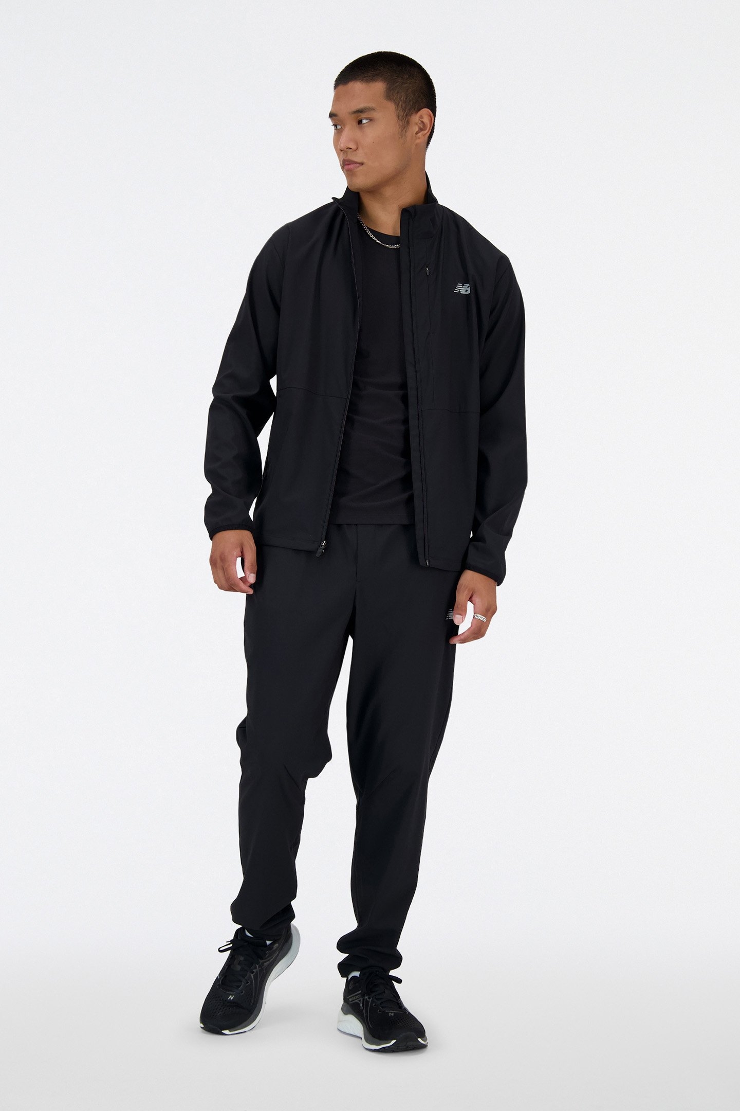 STRETCH WOVEN JACKET IN BLACK 3