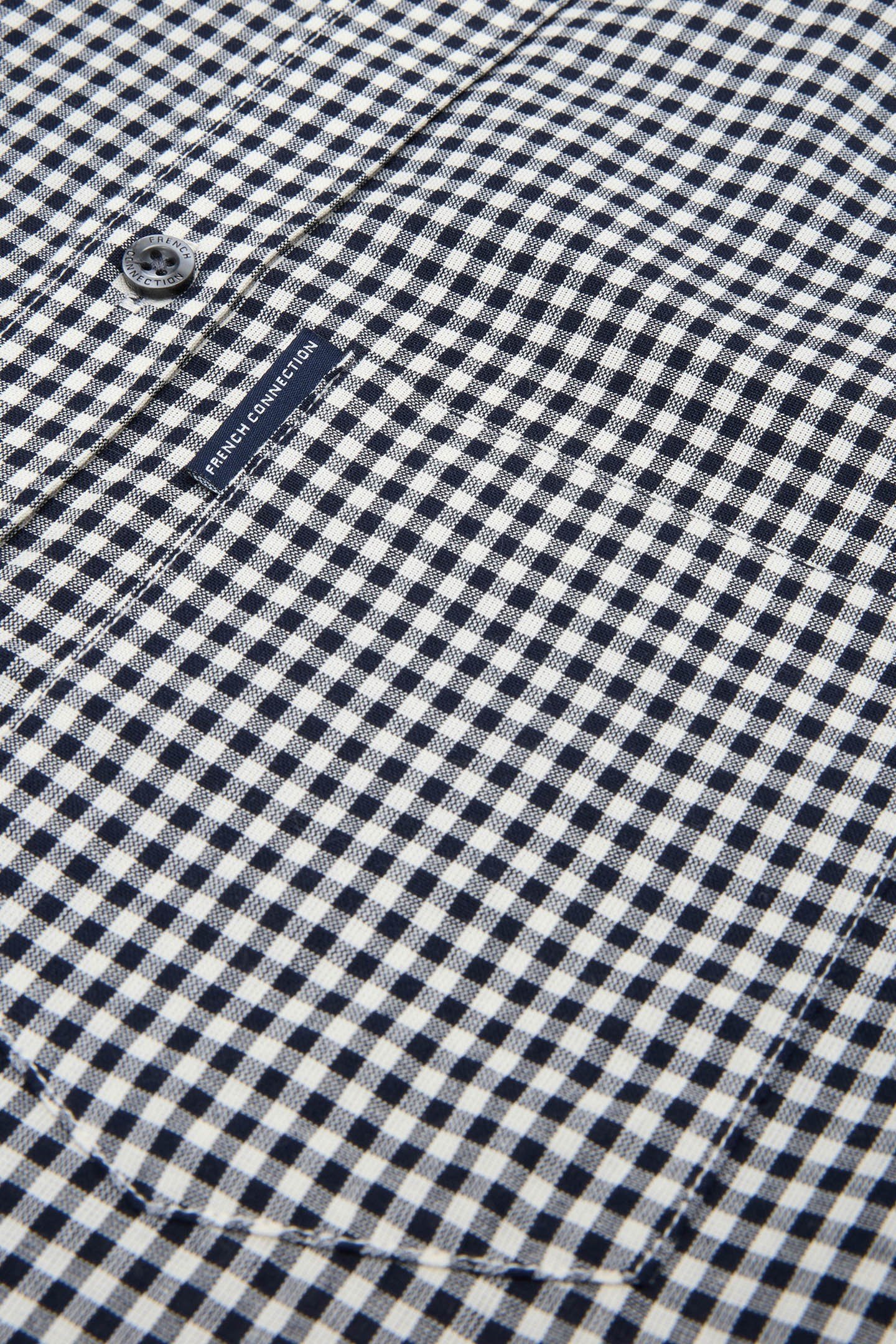 GINGHAM POCKET S/S MARINE/ECRU 3