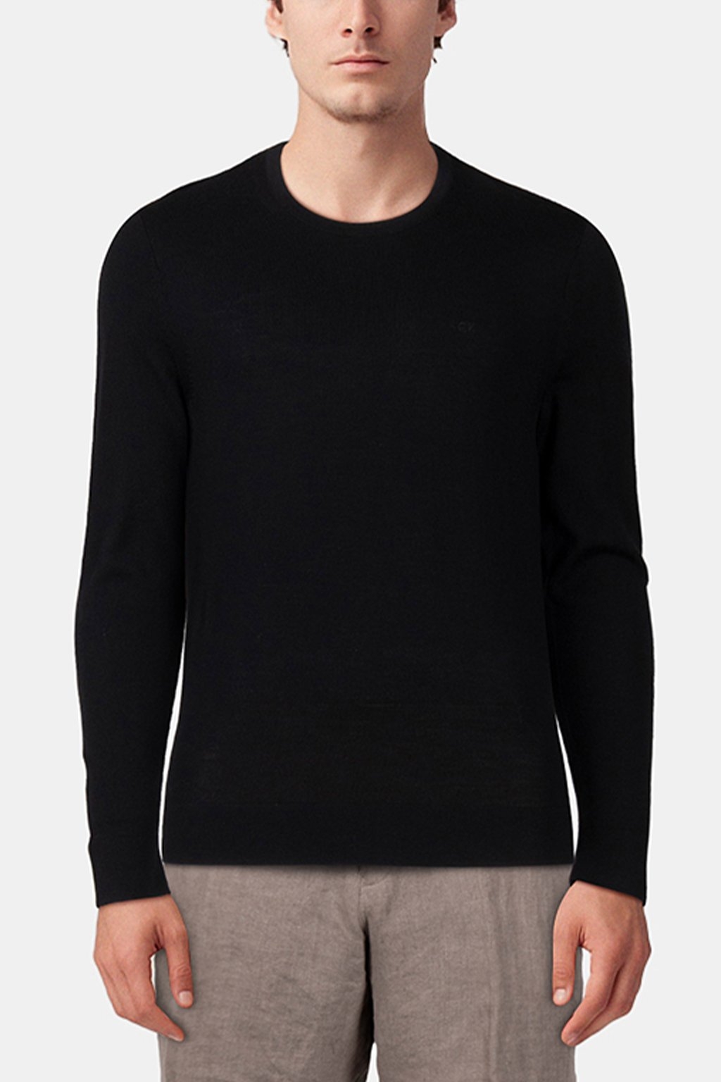 SUPERIOR WOOL CREW NECK CK BLACK 1