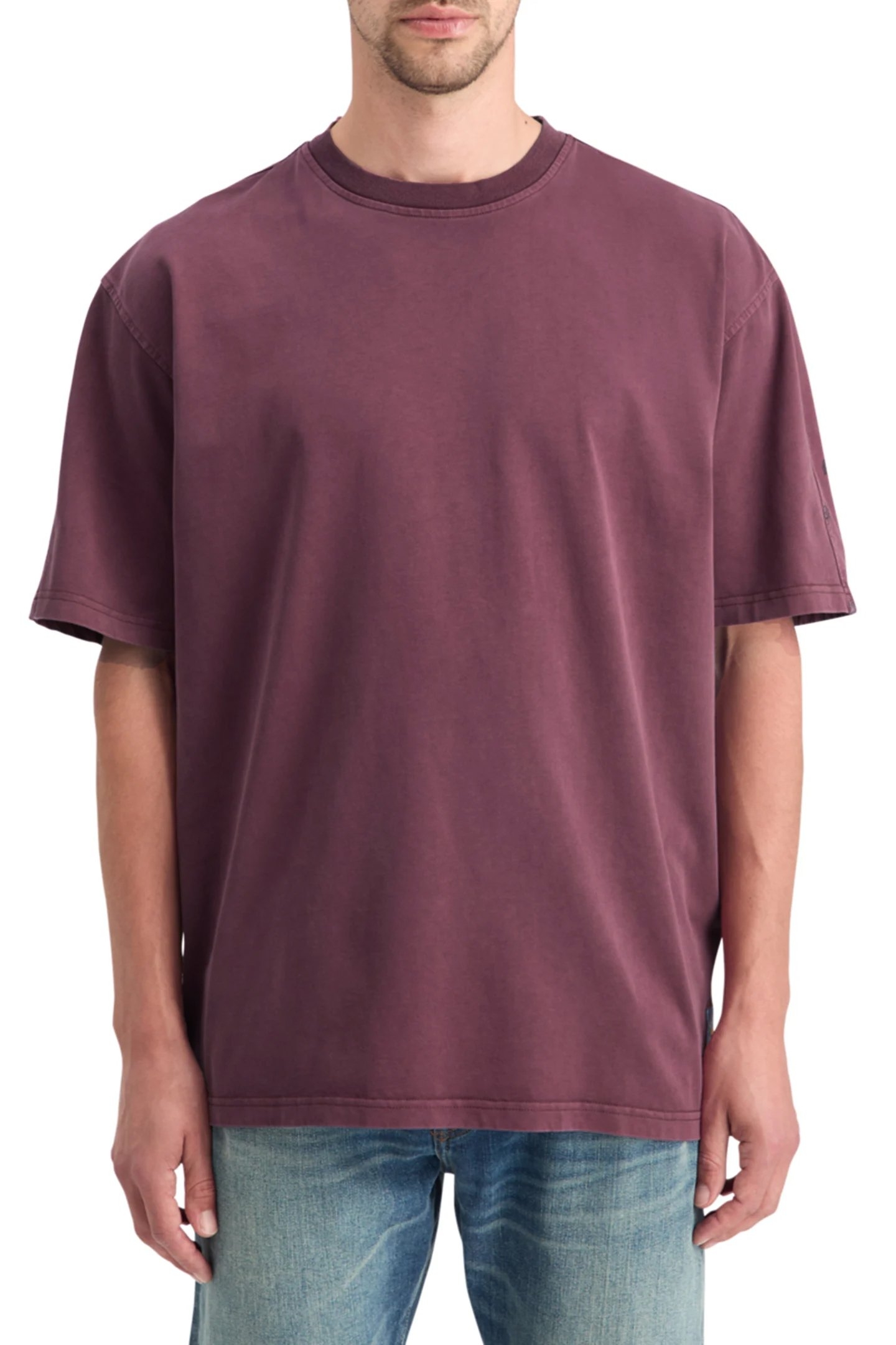 CUT + SEW GARMENT DYE T-SHIRT BERRY 1