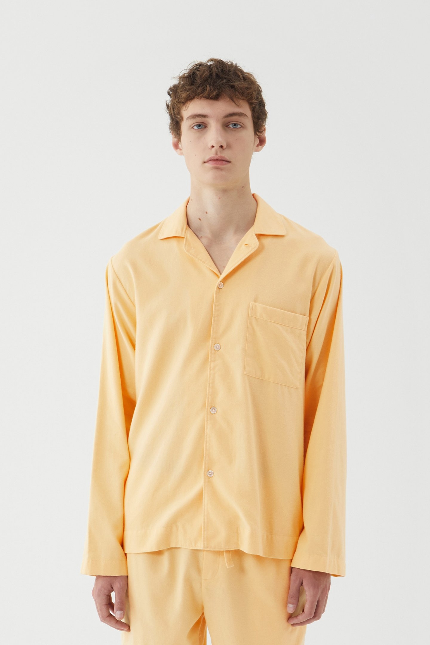 UNISEX FLANNEL, PYJAMAS SHIRT GENTLE YELLOW 2