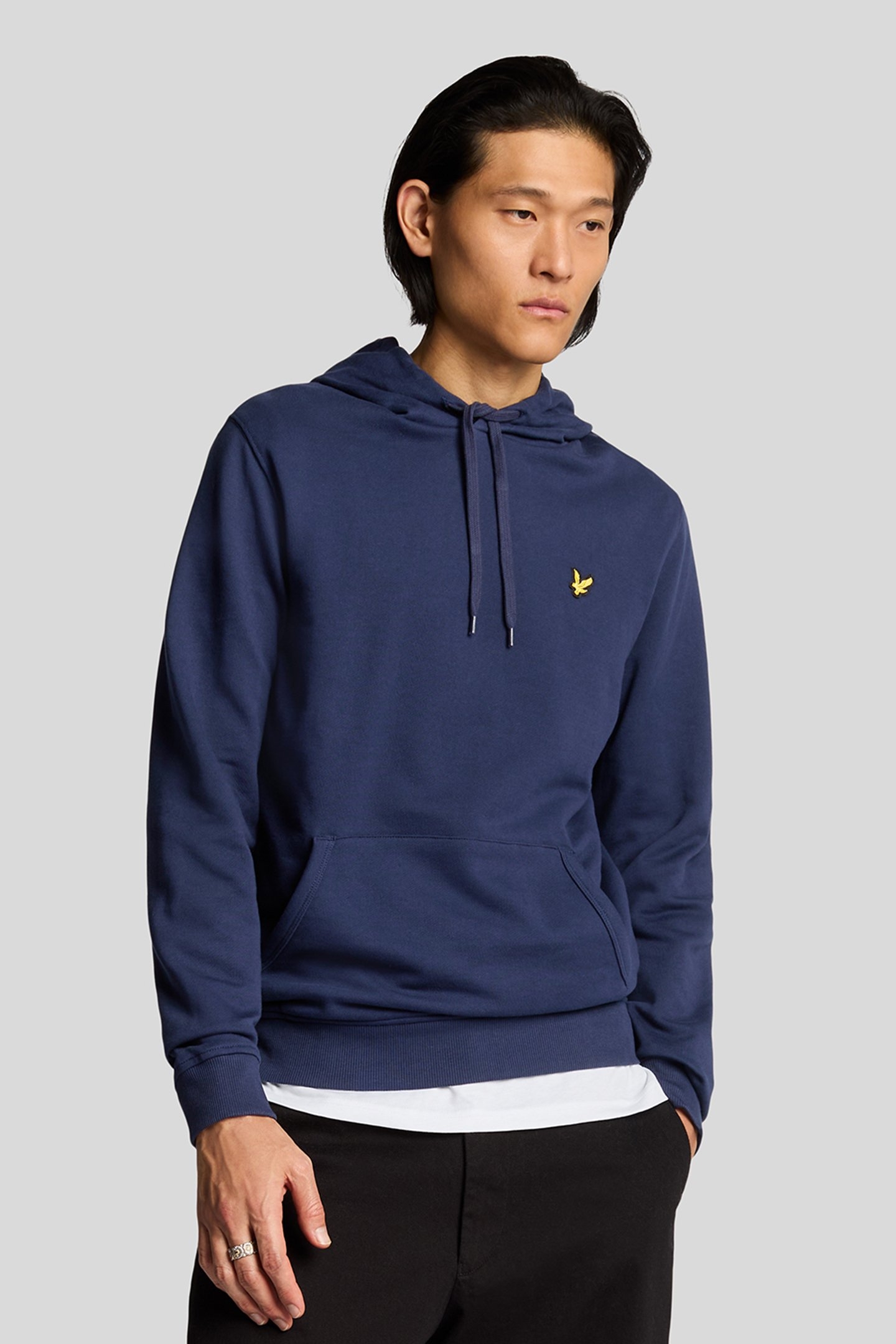 STACK LOGO PULLOVER HOODIE NAVY 1