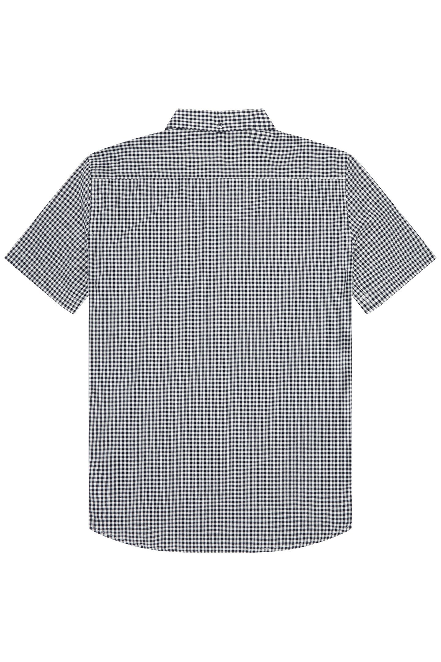 GINGHAM POCKET S/S MARINE/ECRU 2