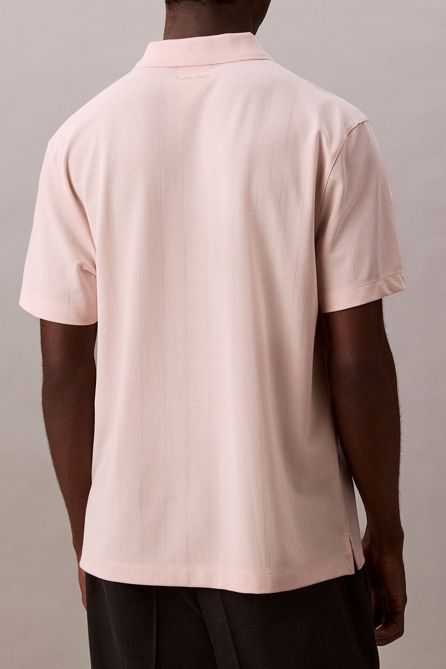 SS STRIPE STRECH JAQUARD POLO SILVER PEONY 2