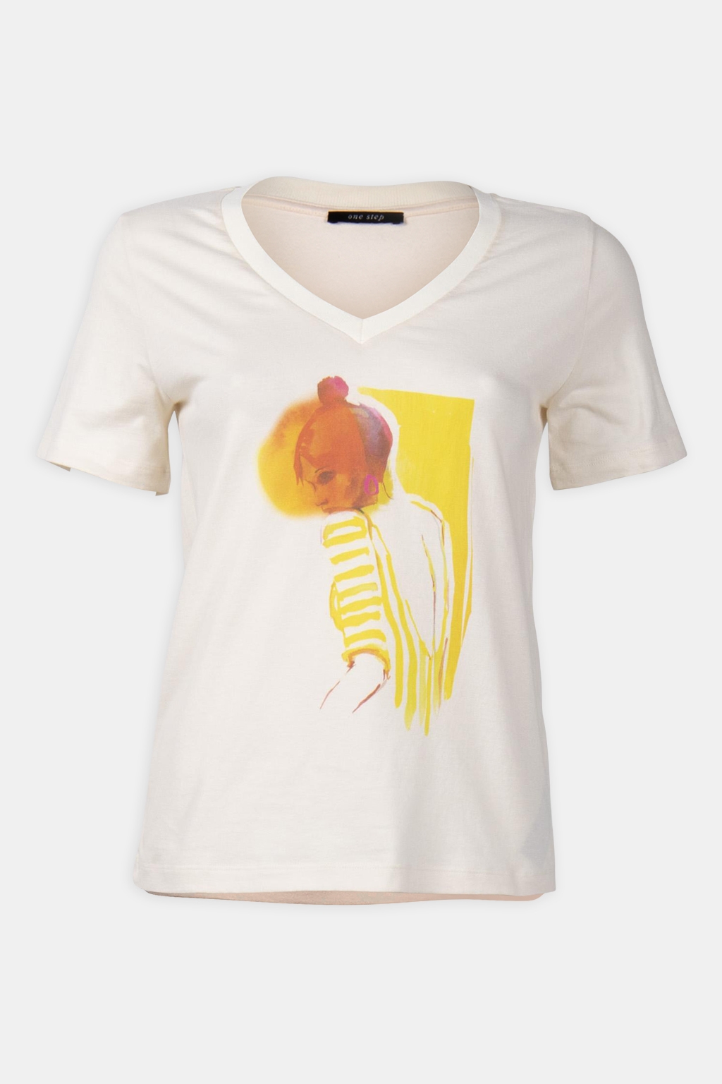 MADIAN - IVORY WATERCOLOUR T-SHIRT FOR WOMEN 3
