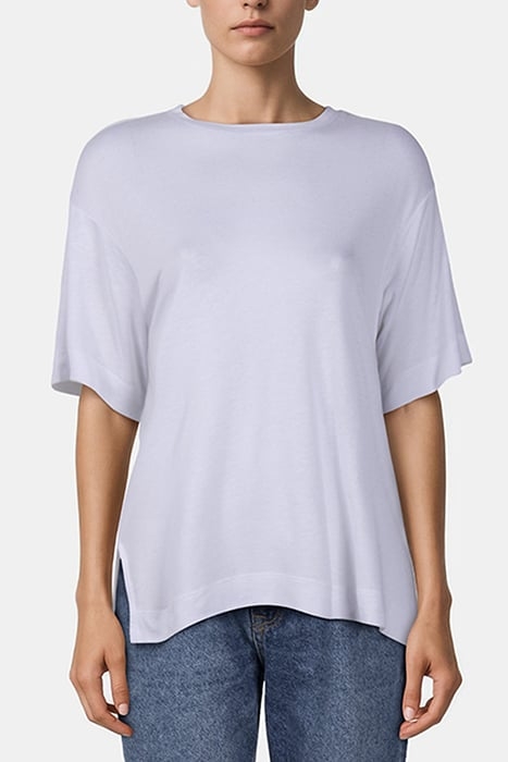 LINEN V NECK T SHIRT WHITE 1
