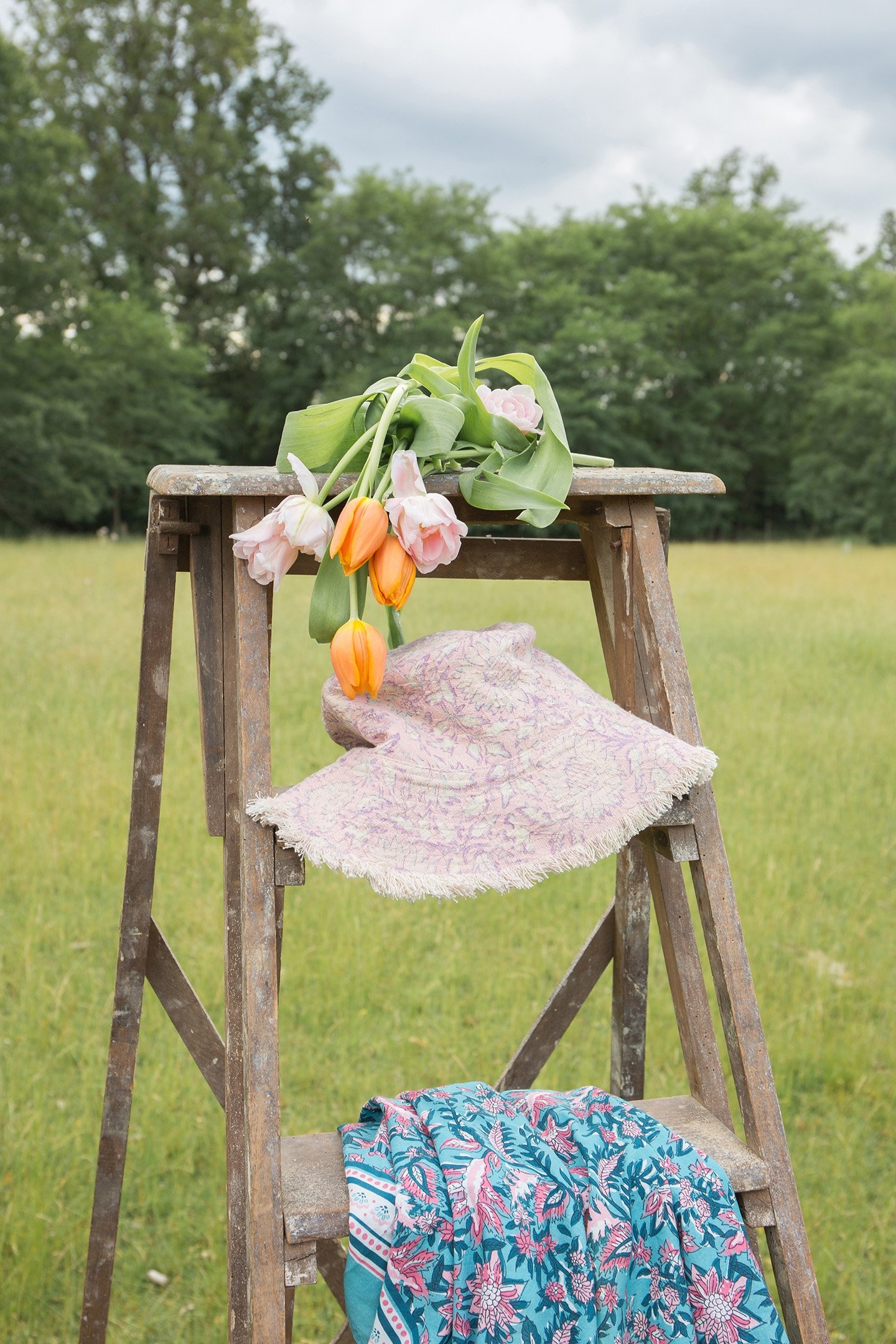 SUN HAT LAJIK PINK DAISY GARDEN 5