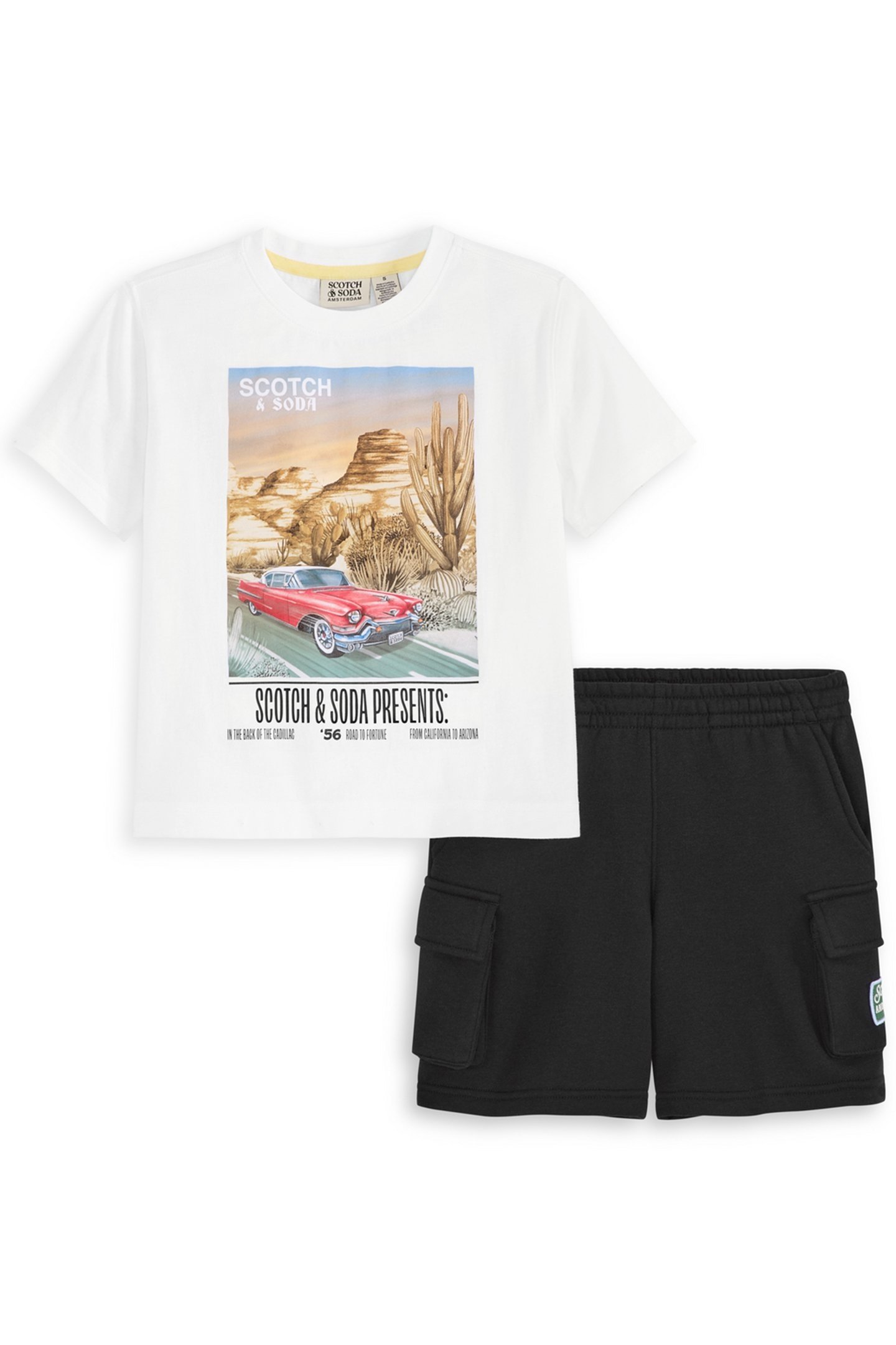 2PC BIG BOYS JERSEY/FLEECE T-SHIRT & SHORT SET WHITE TRADITI 1