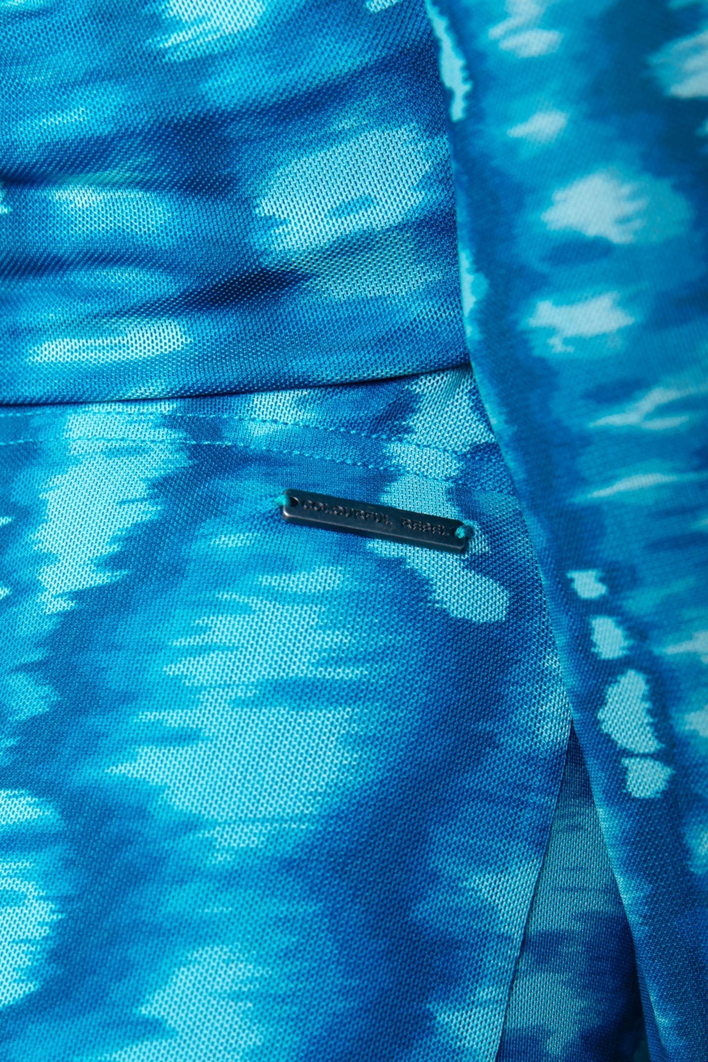 TIE DYE MESH EXTRA FLARE PANTS LIGHT TURQUOISE 4