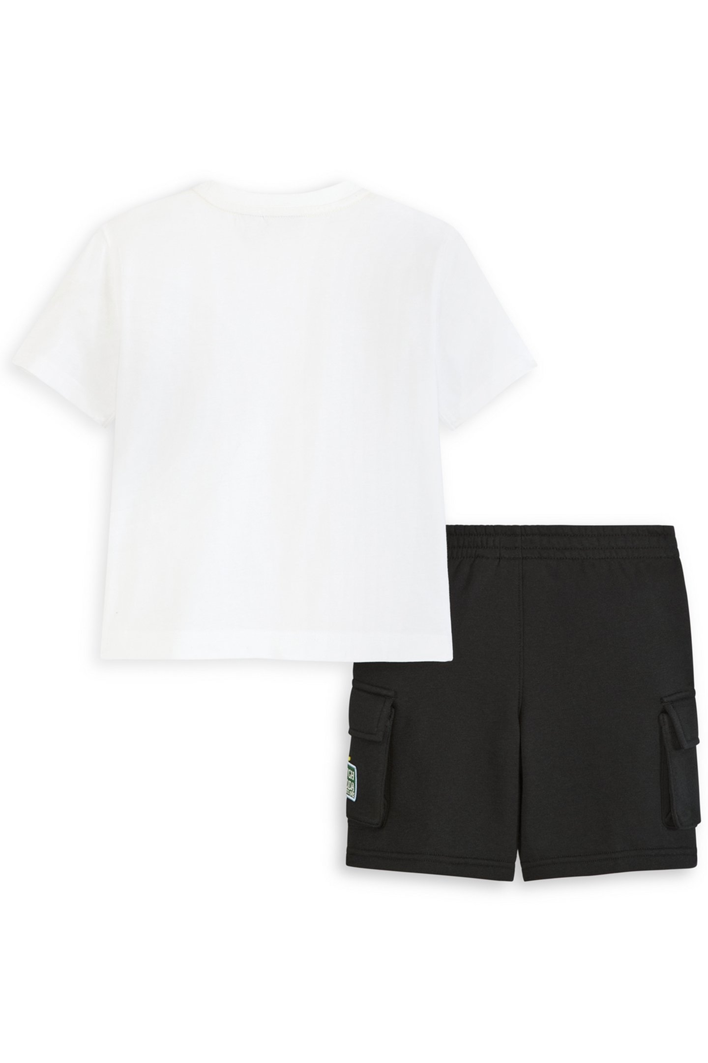 2PC BIG BOYS JERSEY/FLEECE T-SHIRT & SHORT SET WHITE TRADITI 2