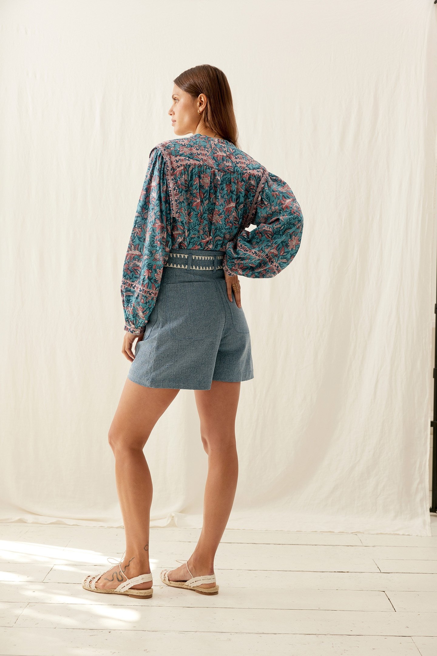 SHIRT JANE TEAL GARDEN OF EDEN 3