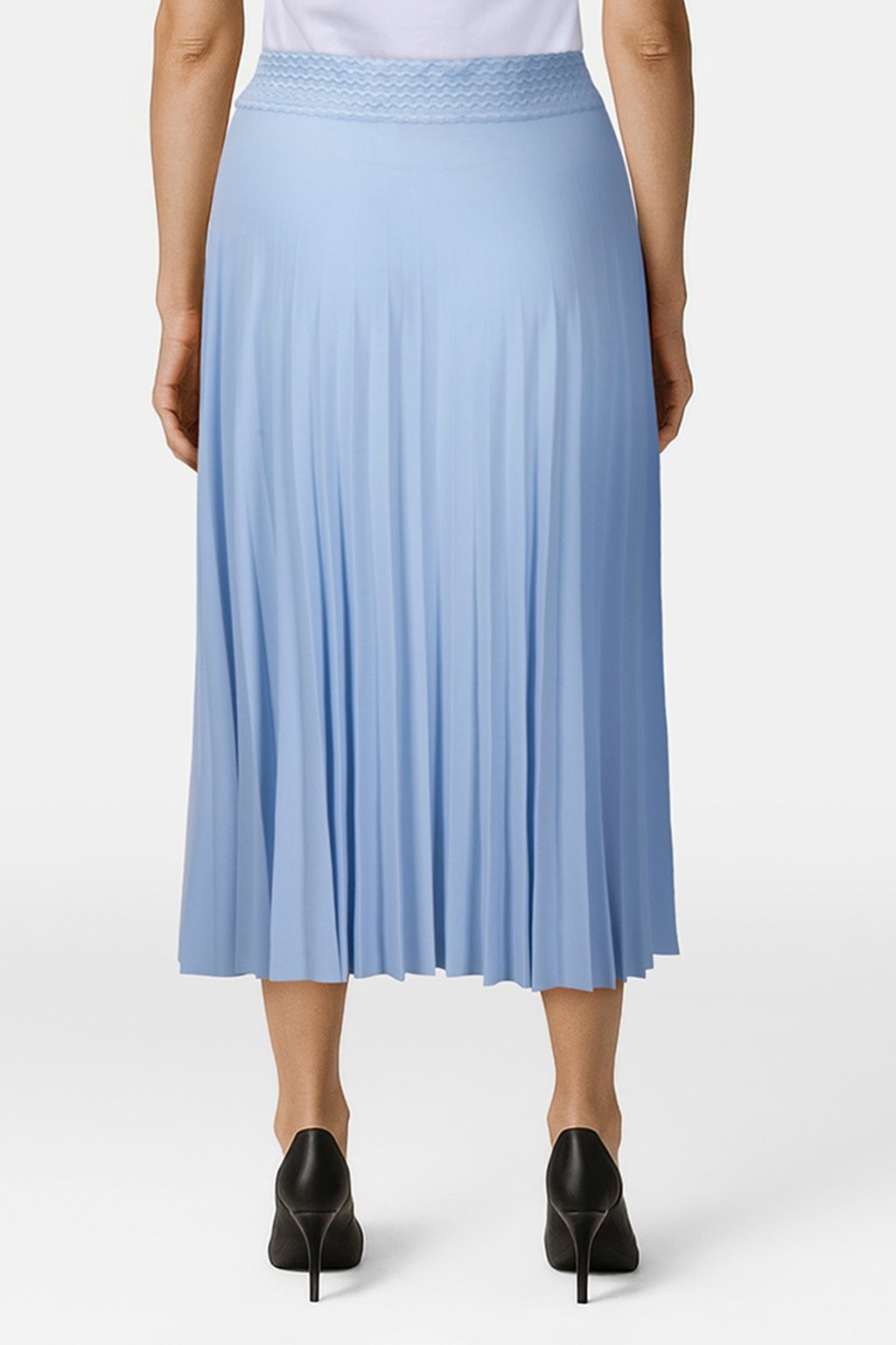 MIDI PLISSEE SKIRT RECYCLED COTTON BLUE 2