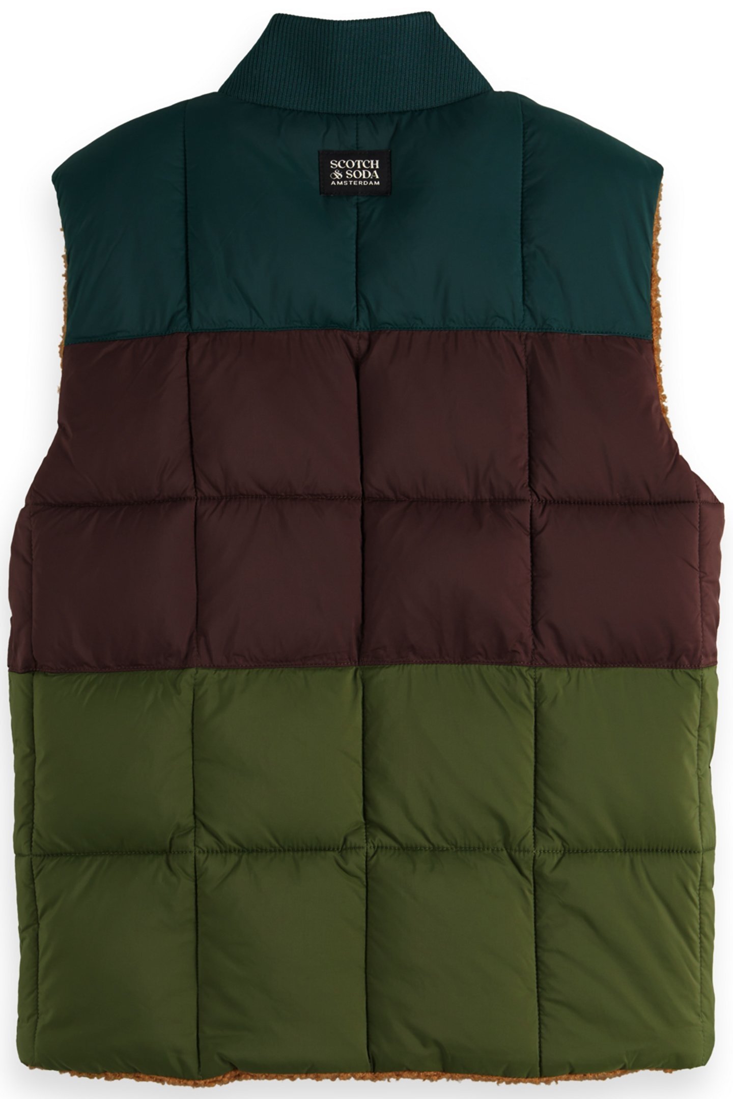 BOY REVERSIBLE PADDED BODY WARMER COLOURBLOCK/SAND 3