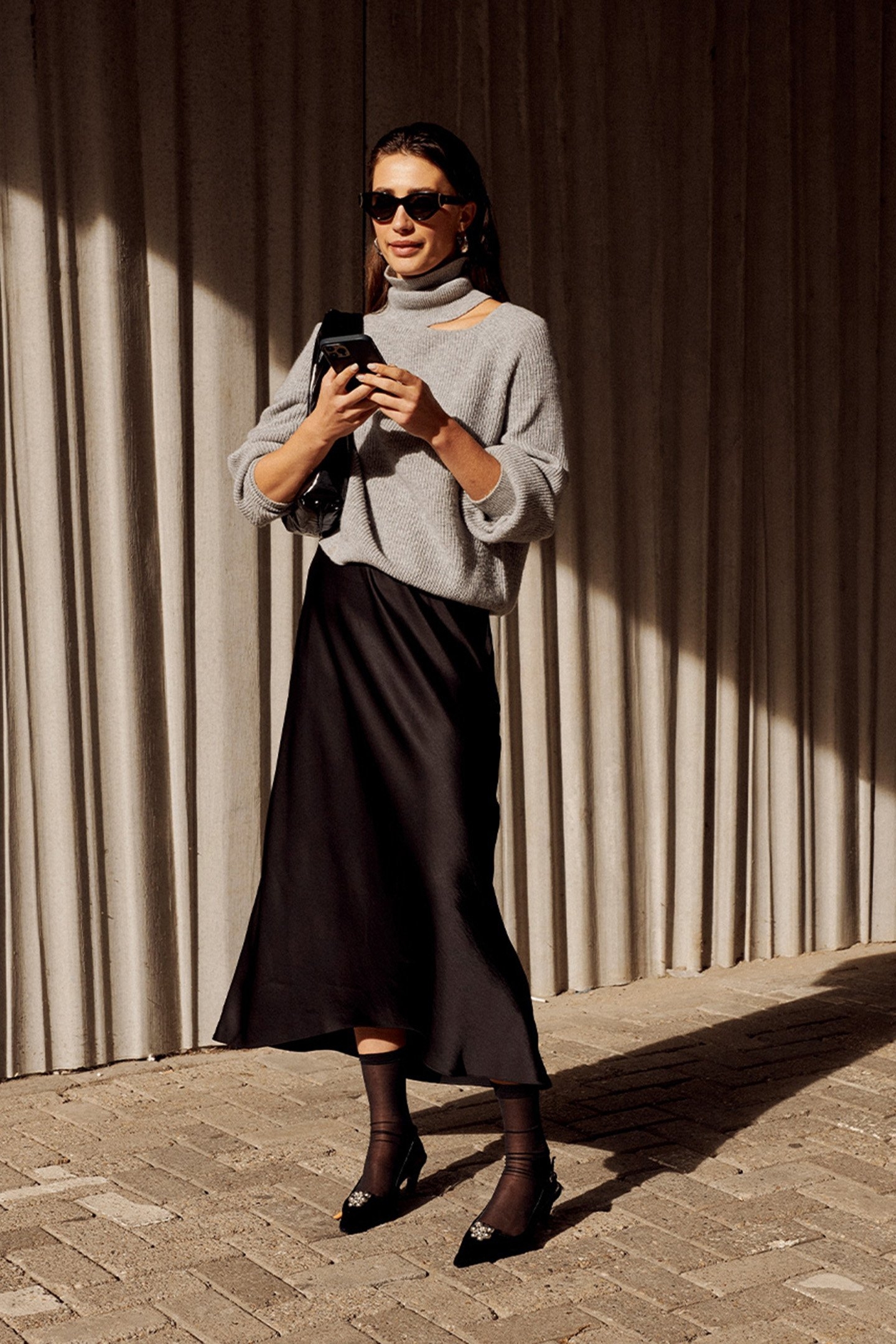 PEPPA MIDI SKIRT RAVEN 4