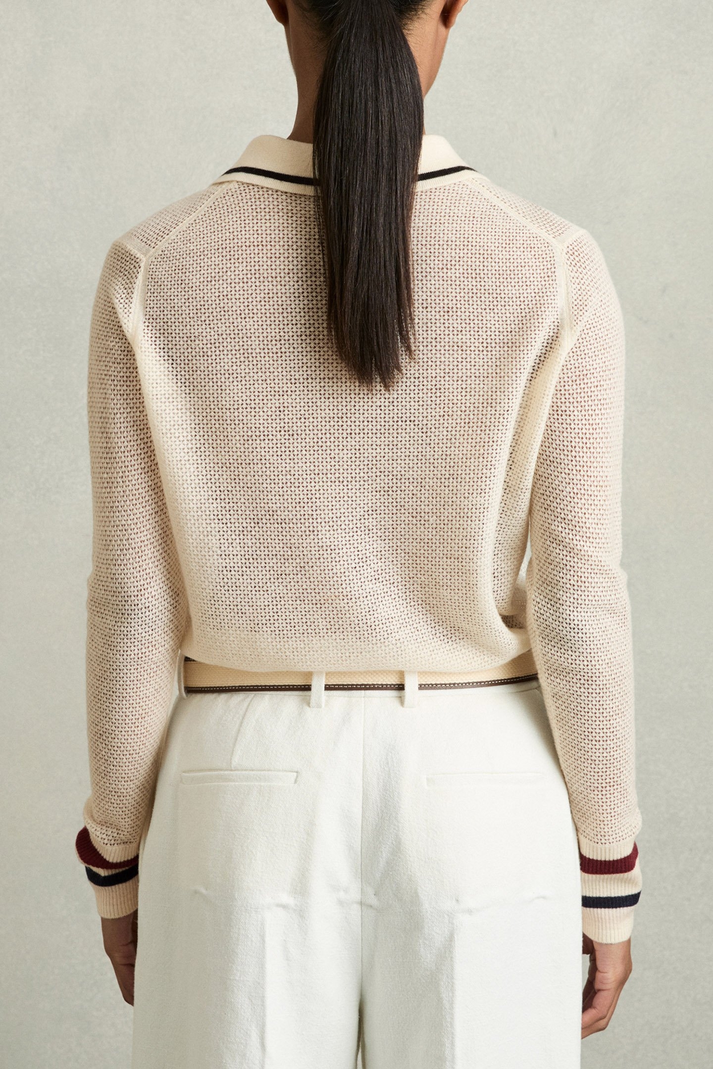 CECE TIPPED POLO NEUTRAL 2