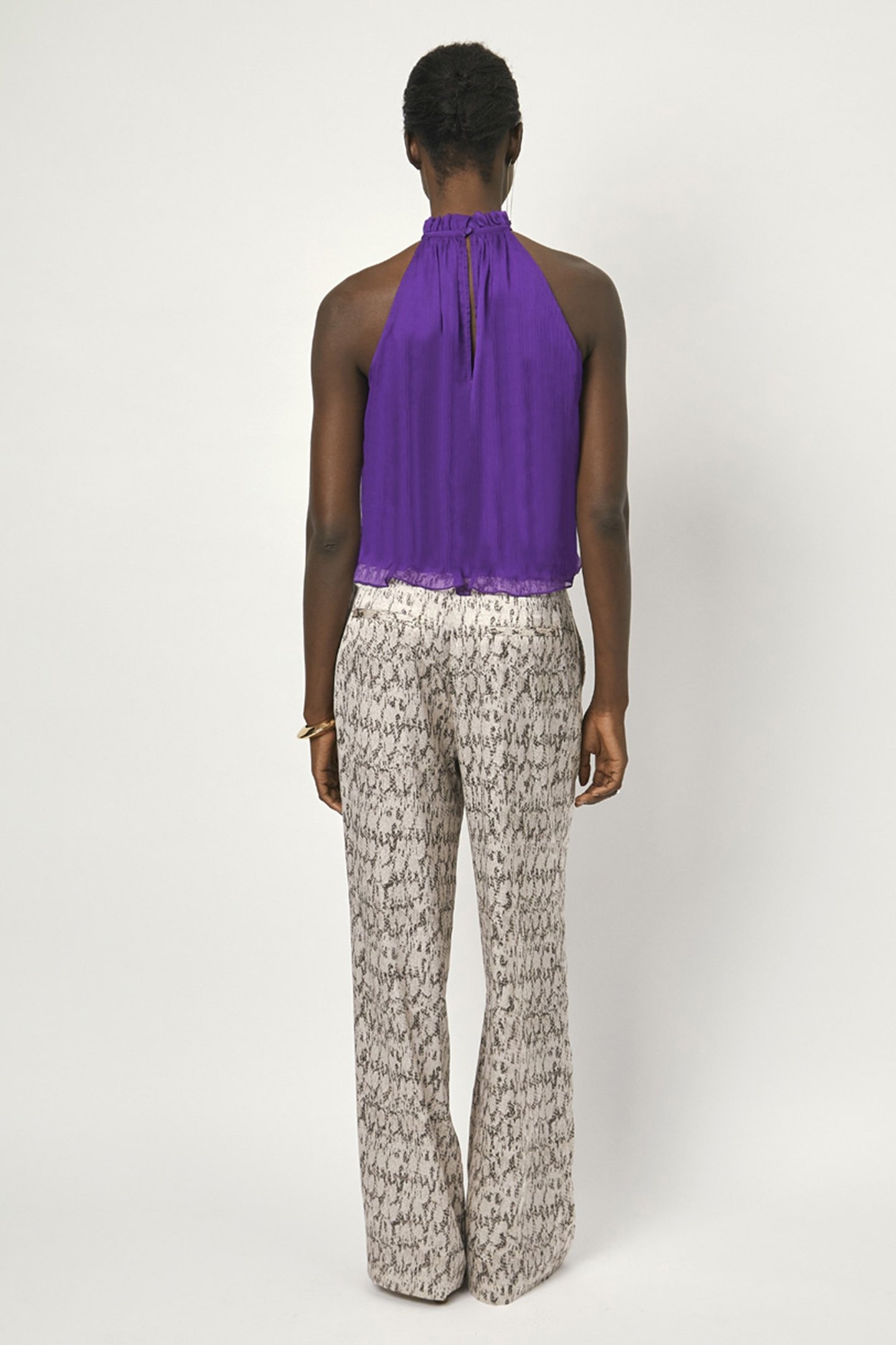 FAME PLEATED HALTER TOP MYSTIQUE VIOLET 2