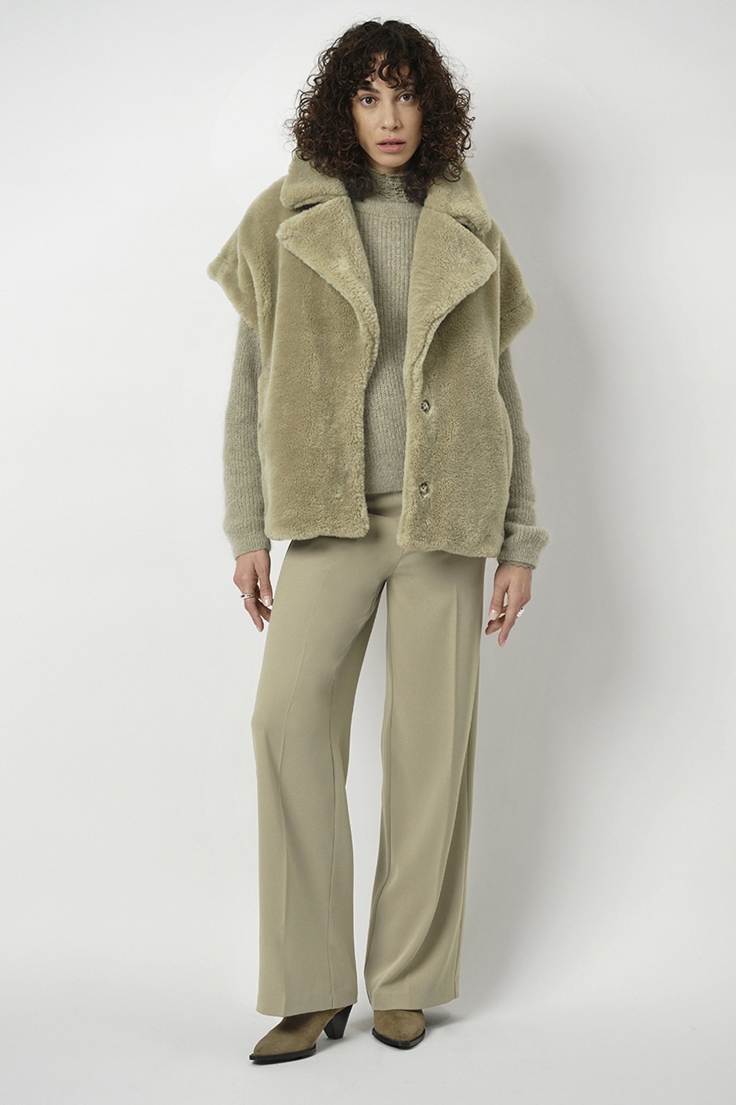 LUCAS WIDE LEG PANTS SWAMP GREEN 1