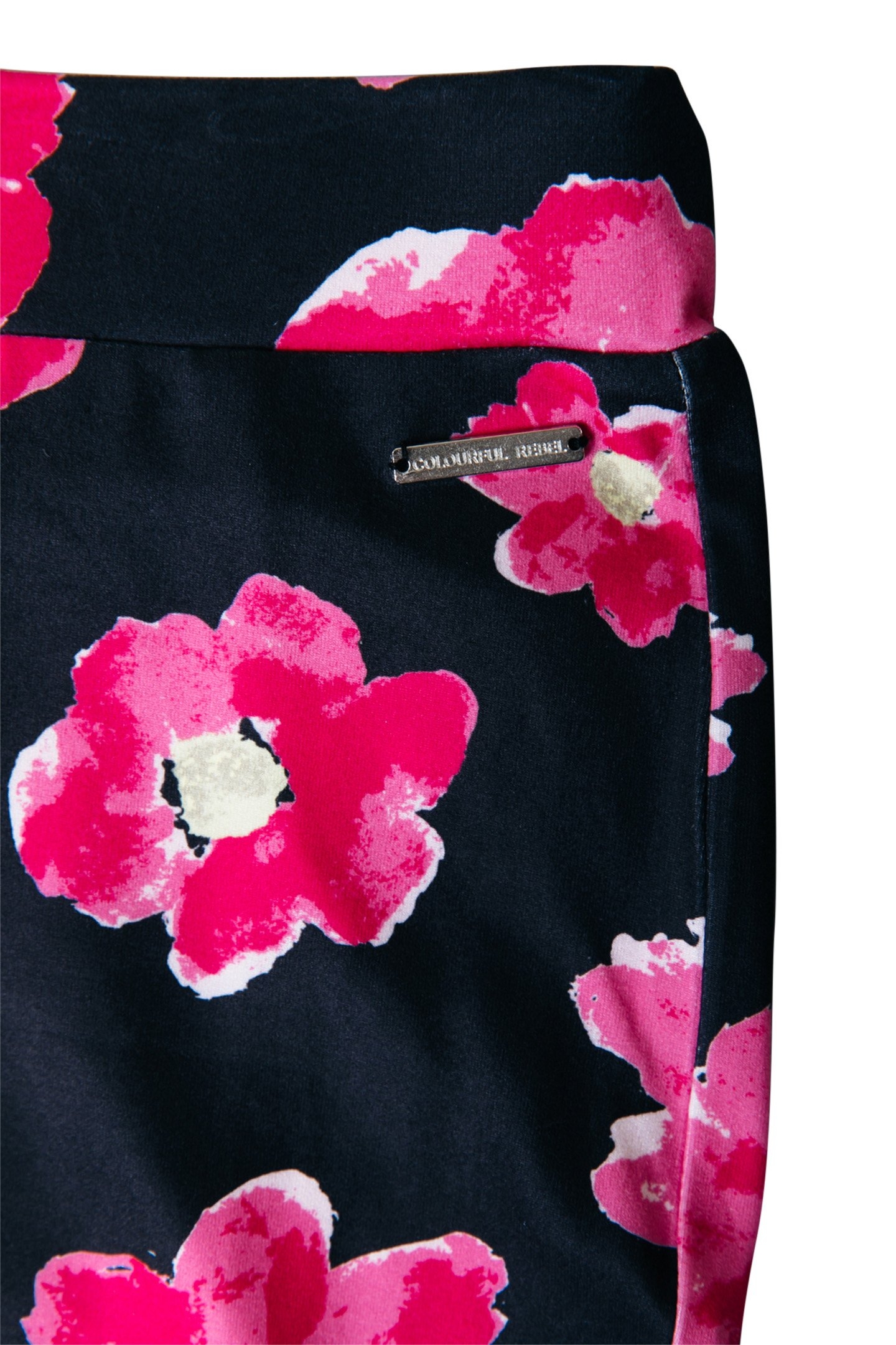 POPPY FLOWER PEACHED EXTRA FLARE PANTS BRIGHT PINK 3