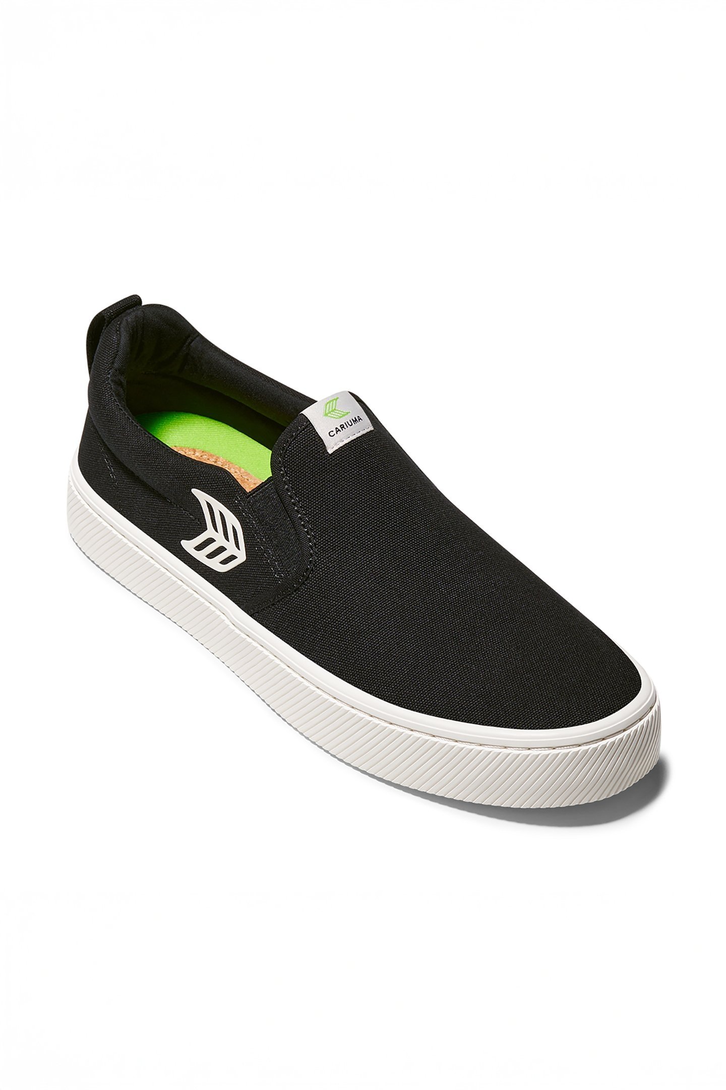SLIP-ON BLACK CANVAS OFF-WHITE LOGO SNEAKER 2