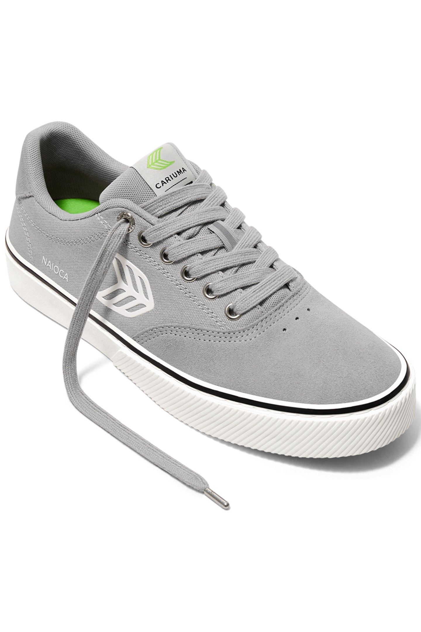 NAIOCA PRO LIGHT GREY SUEDE AND CANVAS OFF-WHITE LOGO SNEAKE 2