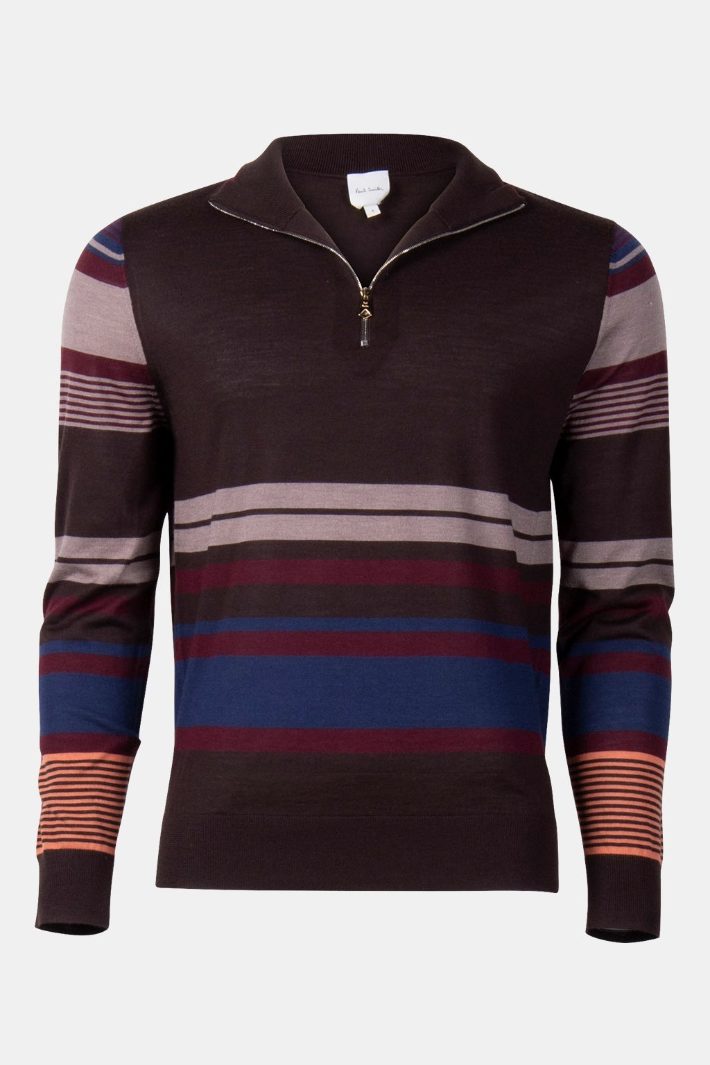 SWEATER ZIP NECK DARK BROWN 3