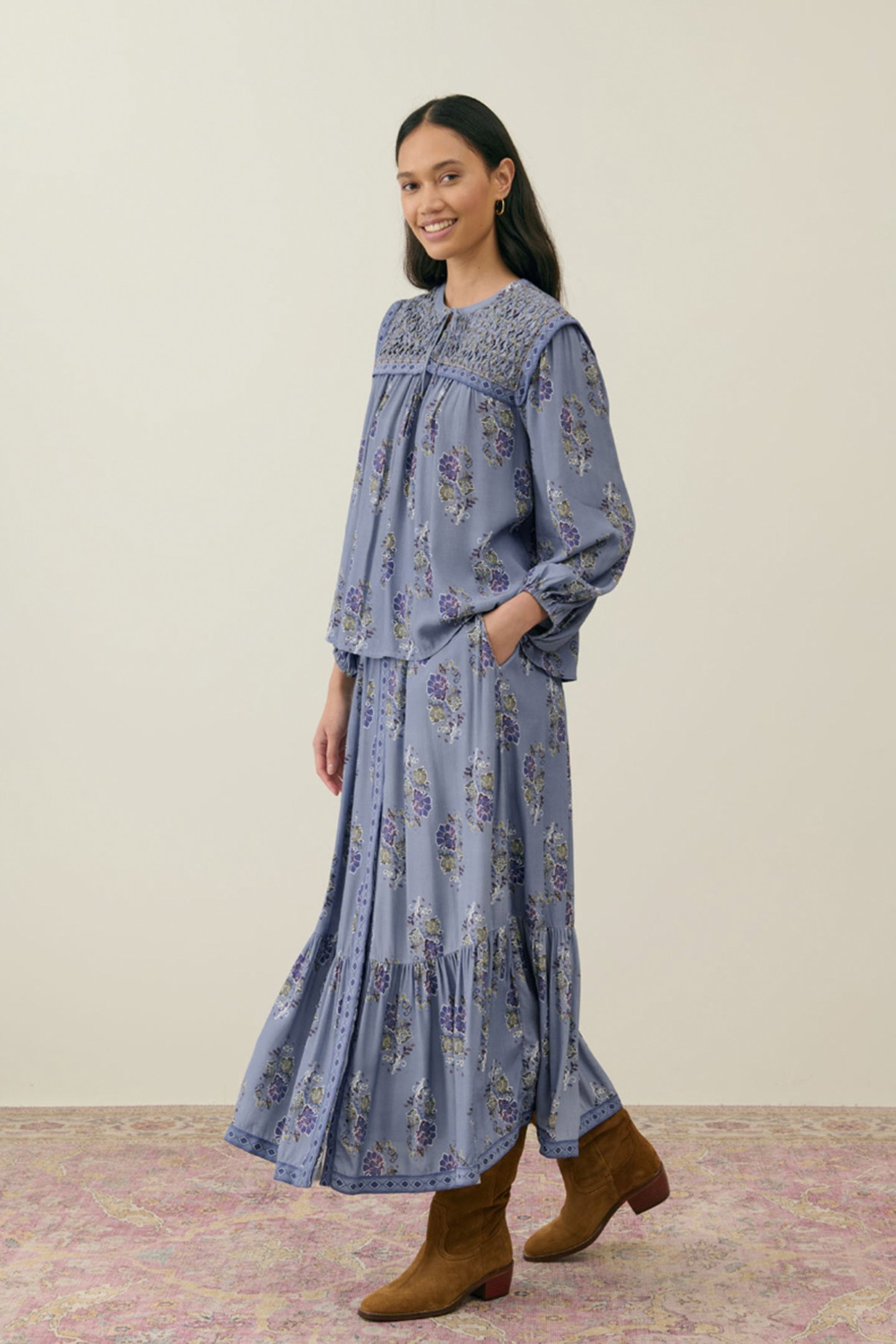 SKIRT AZALEA CLOUDY BLUE BOUQUETS 2