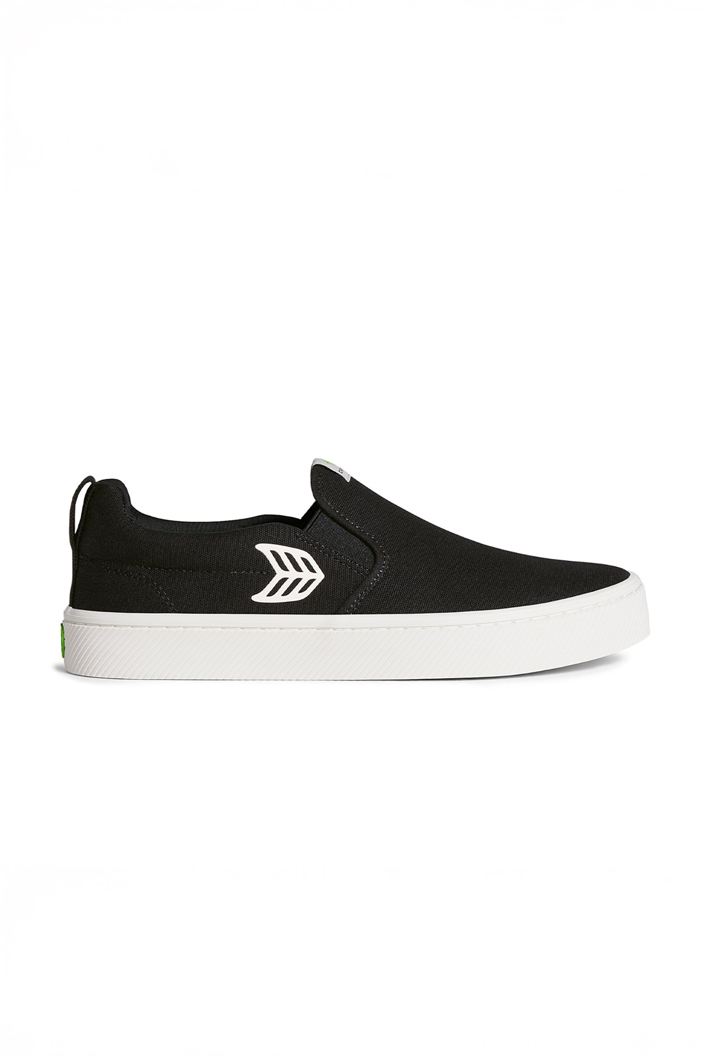 SLIP-ON BLACK CANVAS OFF-WHITE LOGO SNEAKER 1