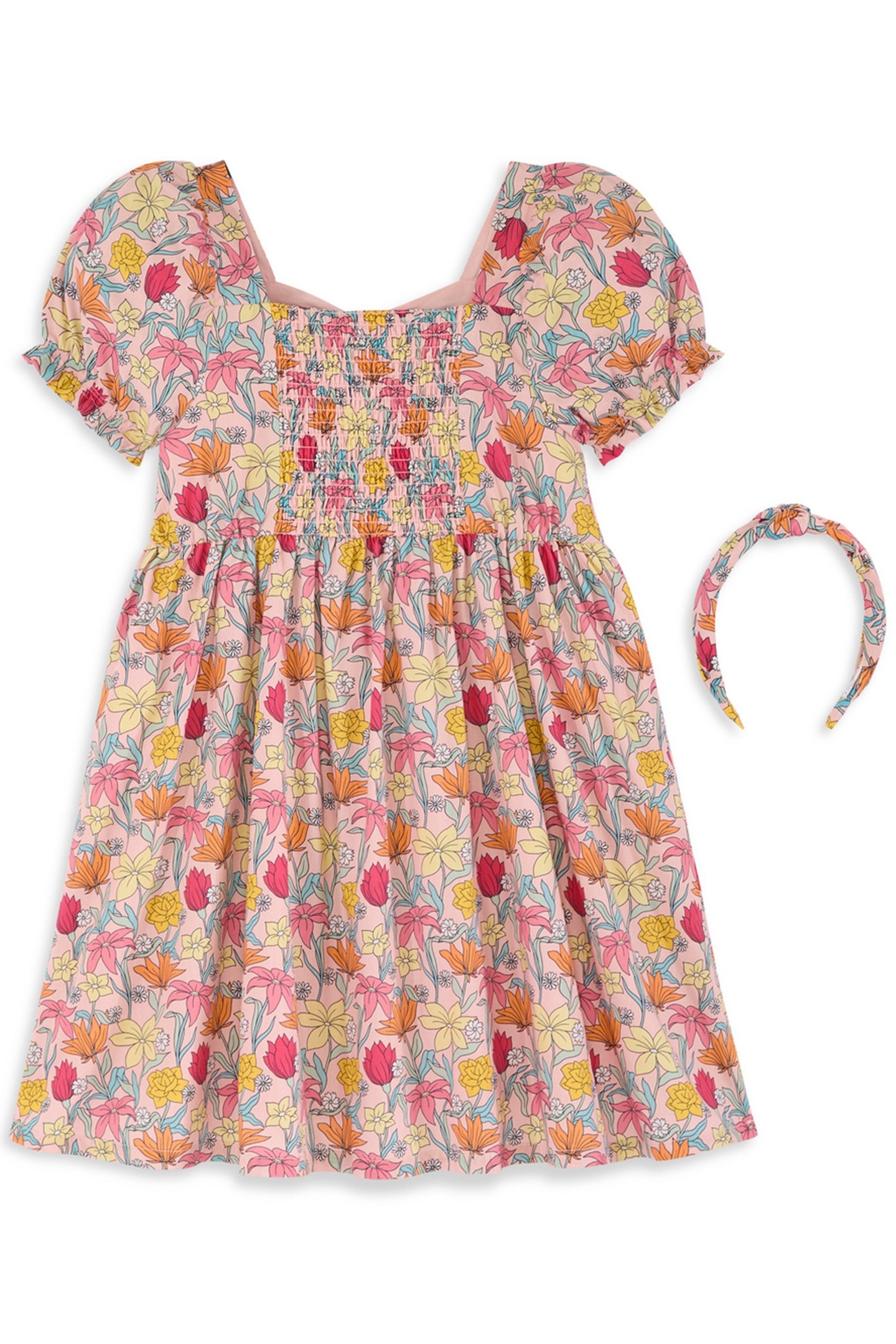 BIG GIRLS S&S 2 PC DRESS & ACCESSORY SET LT PASTEL PINK 2
