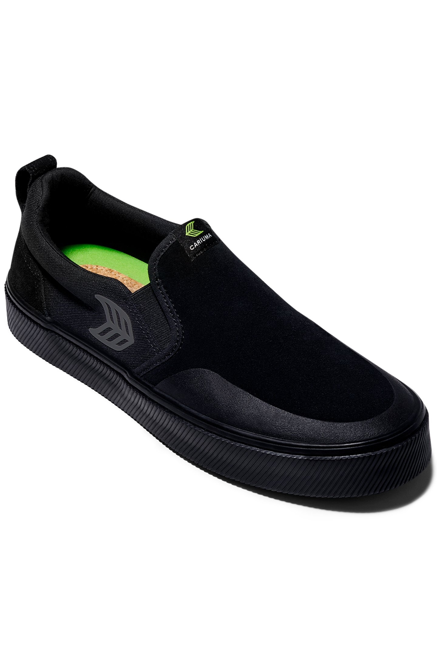 SLIP-ON PRO ALL BLACK SUEDE AND CANVAS ASH GREY LOGO SNEAKER 2